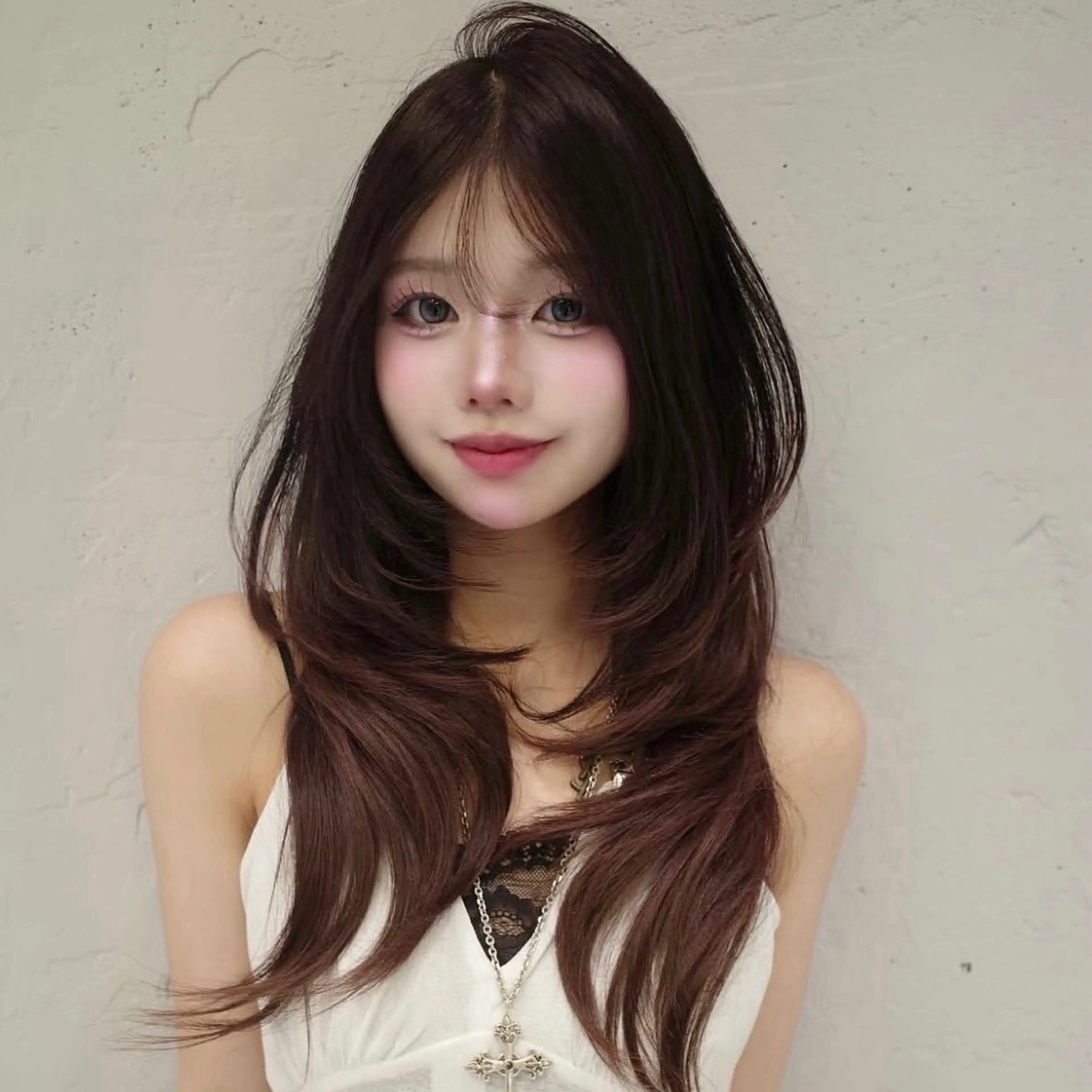 ロング カラー くびれヘア 顔周りカット ハイレイヤー 韓国風ヘア レイヤーカット カット ヘアカラー トリートメント Nao/ 大宮/レイヤーカットのヘアスタイル