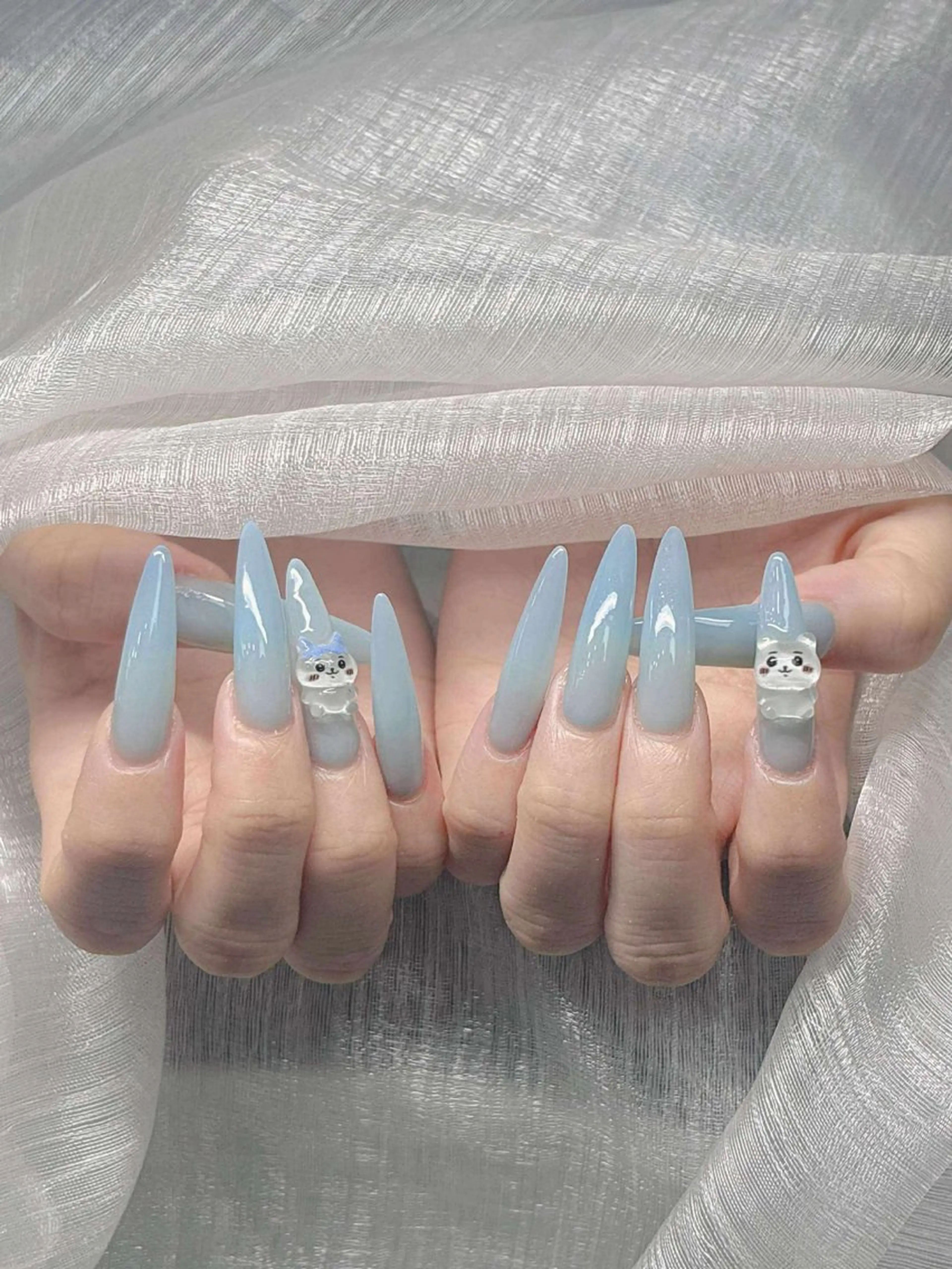 ネイル 長さ出し グラデーション 卒業式 キラキラネイル マグネットネイル ハンドネイル Lee Nailsのネイルデザイン