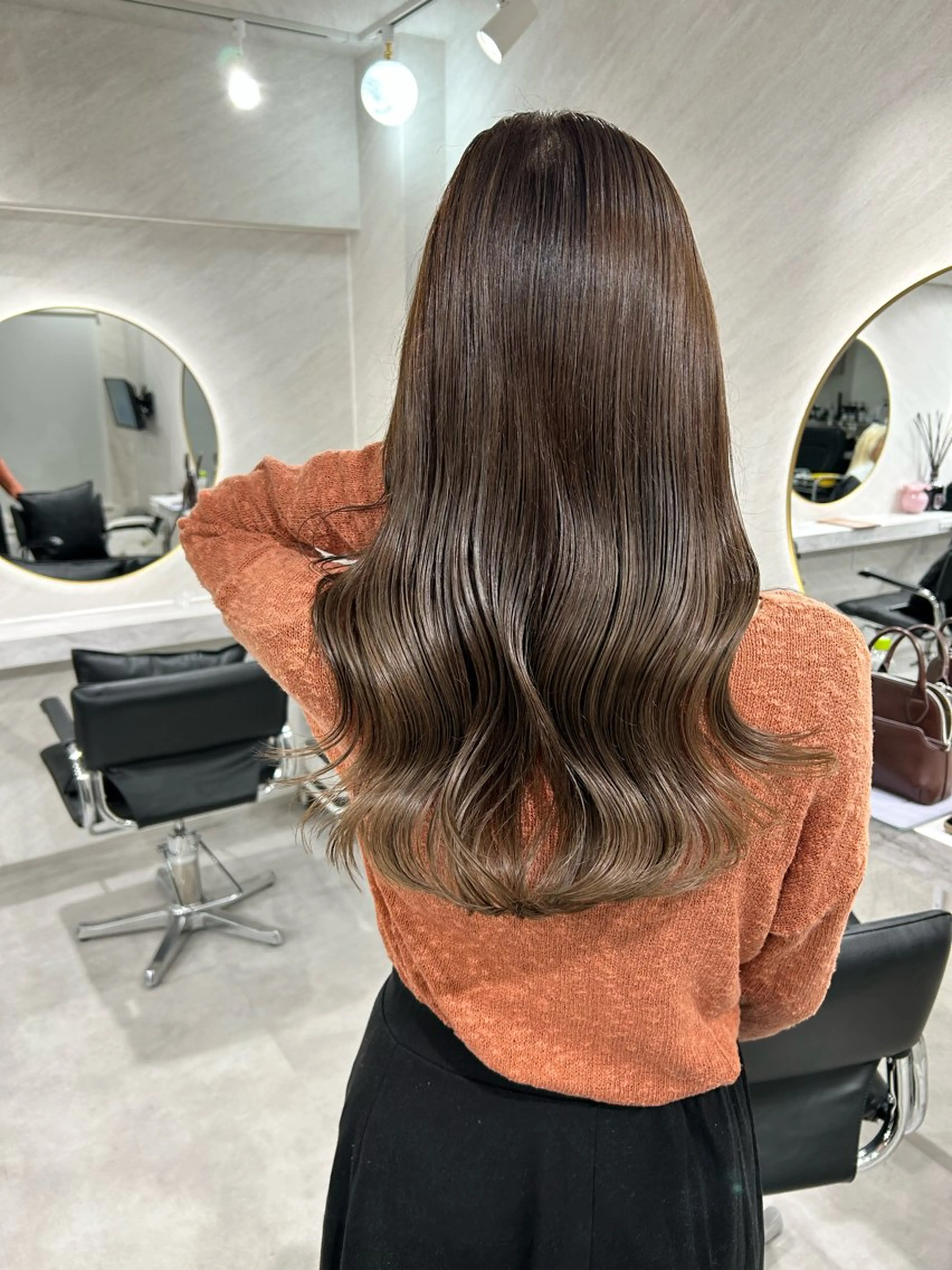 ロング カラー カット ヘアカラー トリートメント 髪質改善will hairdesignのヘアスタイル