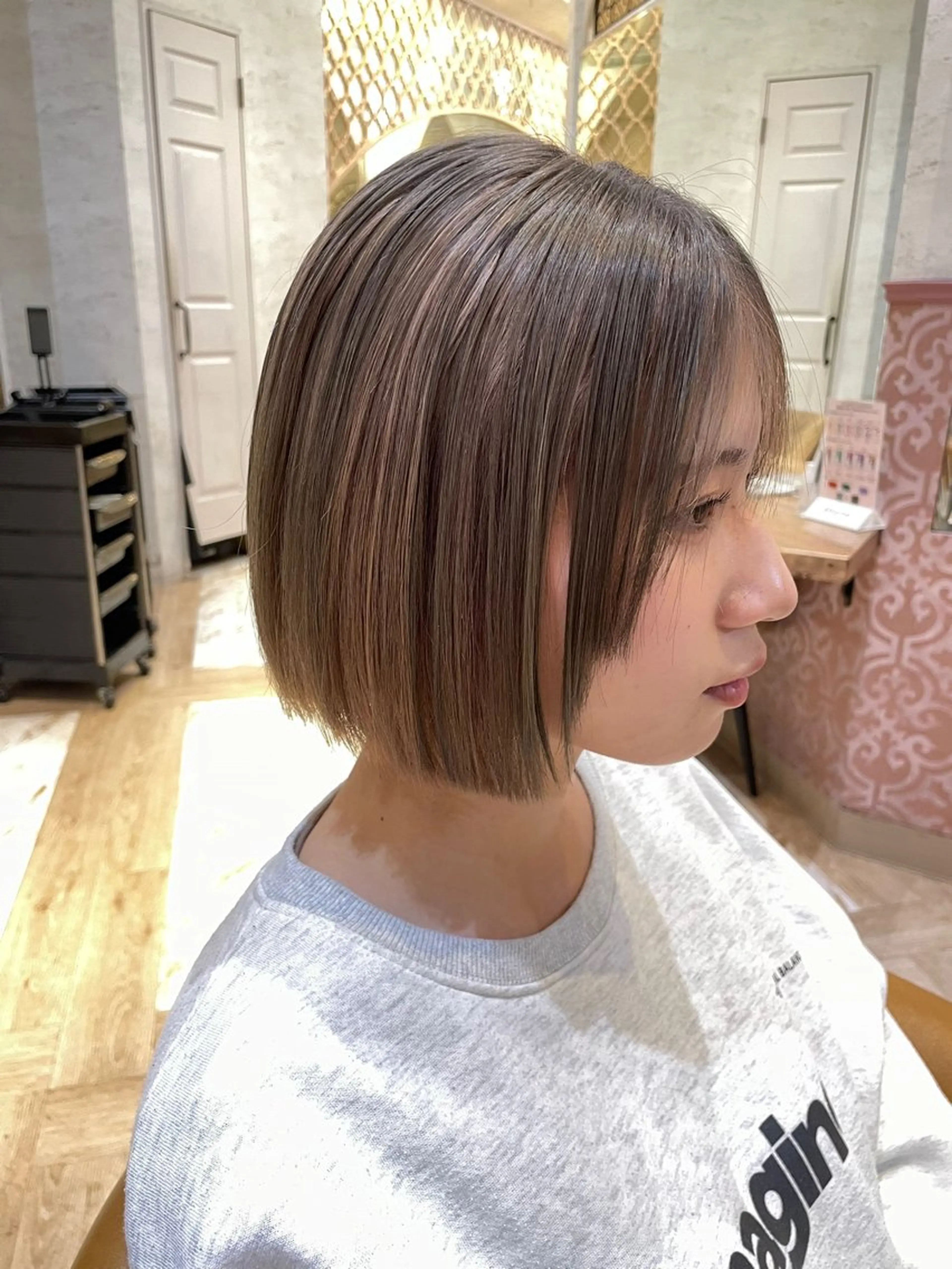 ショート カラー ブリーチなし 透明感カラー/艶髪のヘアスタイル