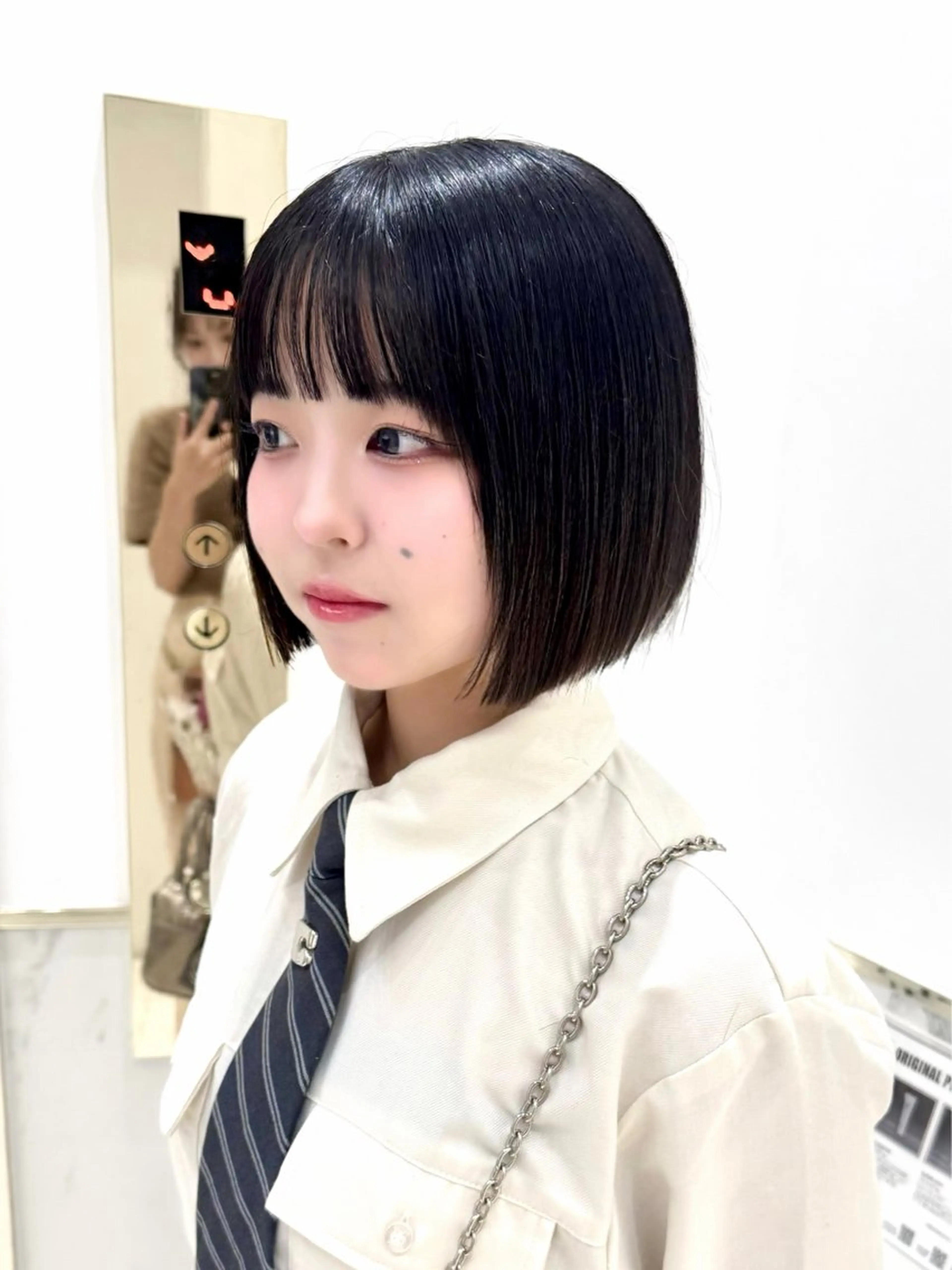 ショート カラー ヘアアレンジ カット トリートメント ヘッドスパ ヘアセット 縮毛矯正🤍 盛れるボブ/ひかりのヘアスタイル