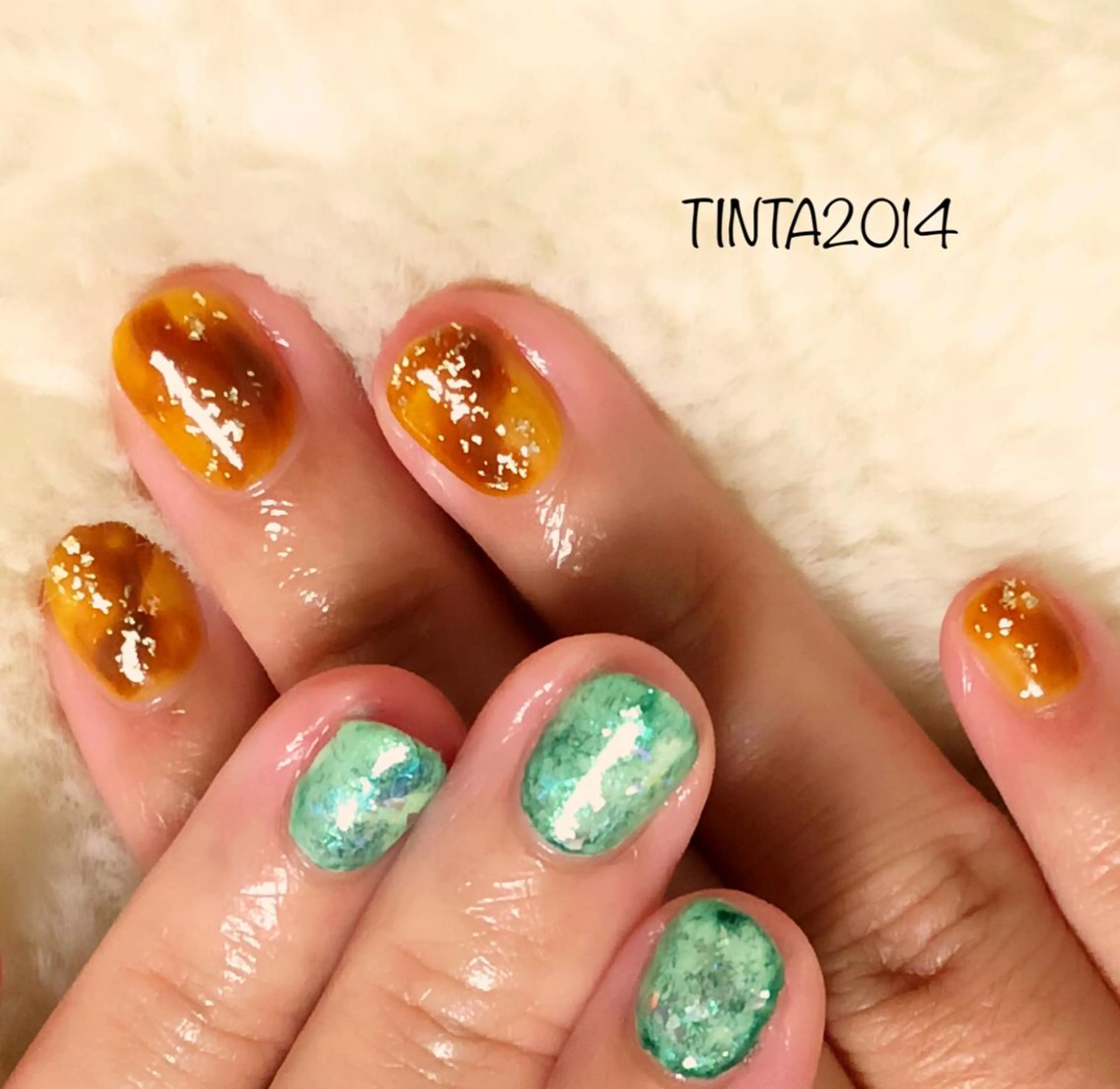 ネイル べっ甲ネイル ニュアンスネイル ネイルサロン ティンタ所属・馬場 典子のネイルデザイン