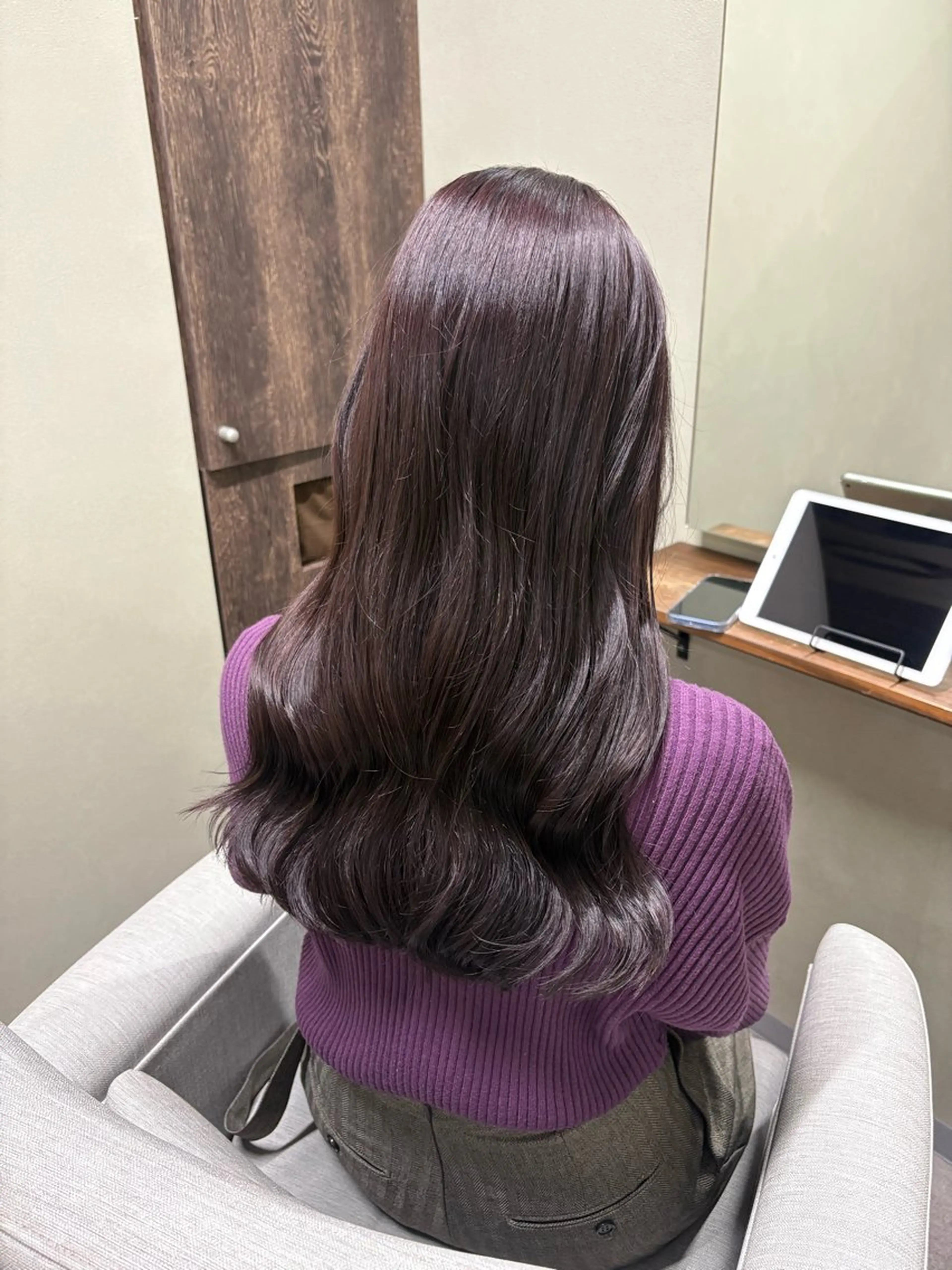 セミロング カット ヘアカラー 髪質改善カラー&TR 縮毛矯正/弱酸性矯正のヘアスタイル