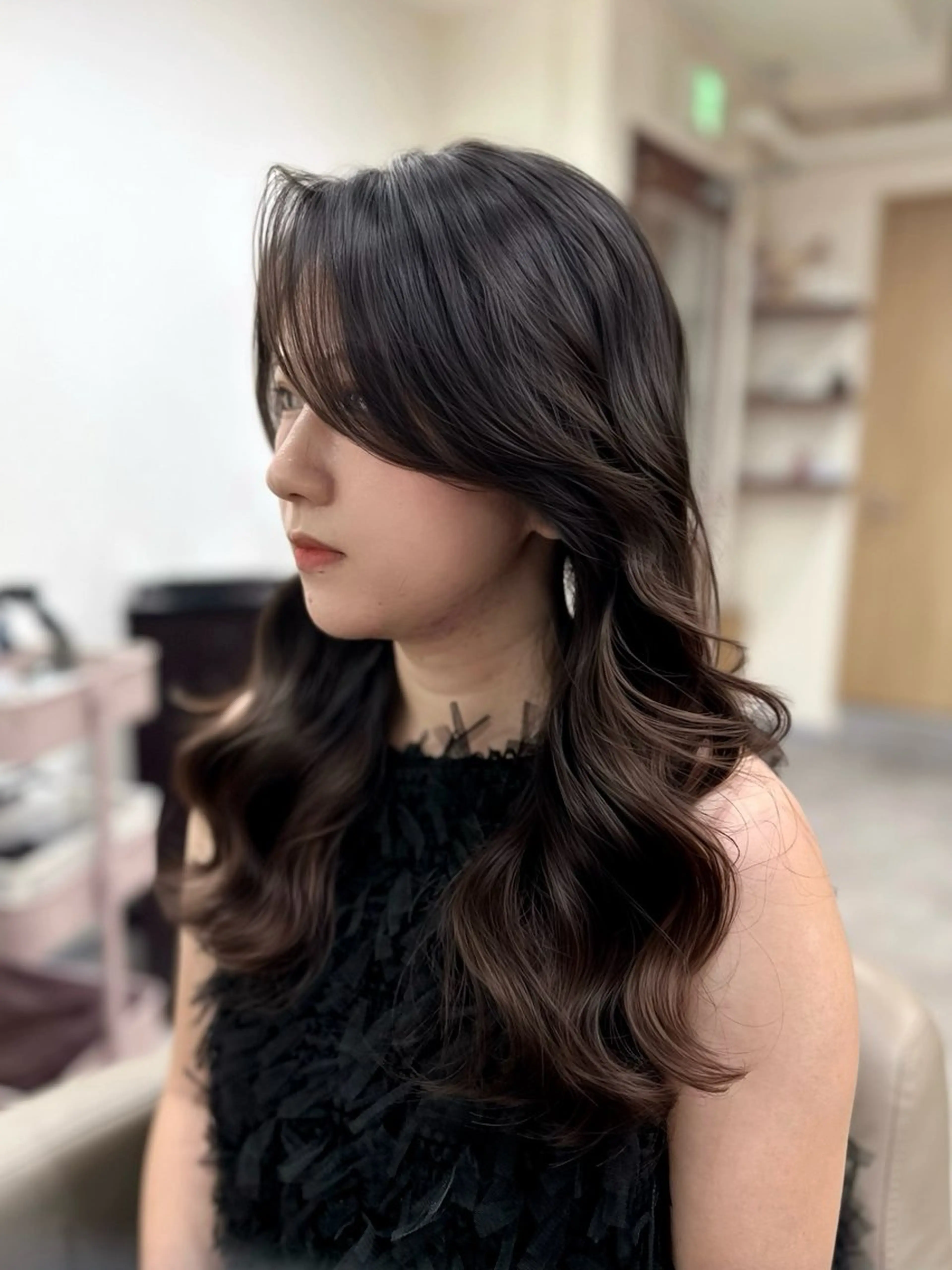 ロング カット パーマ 韓国風パーマ/ヘア セット/店長みづきのヘアスタイル