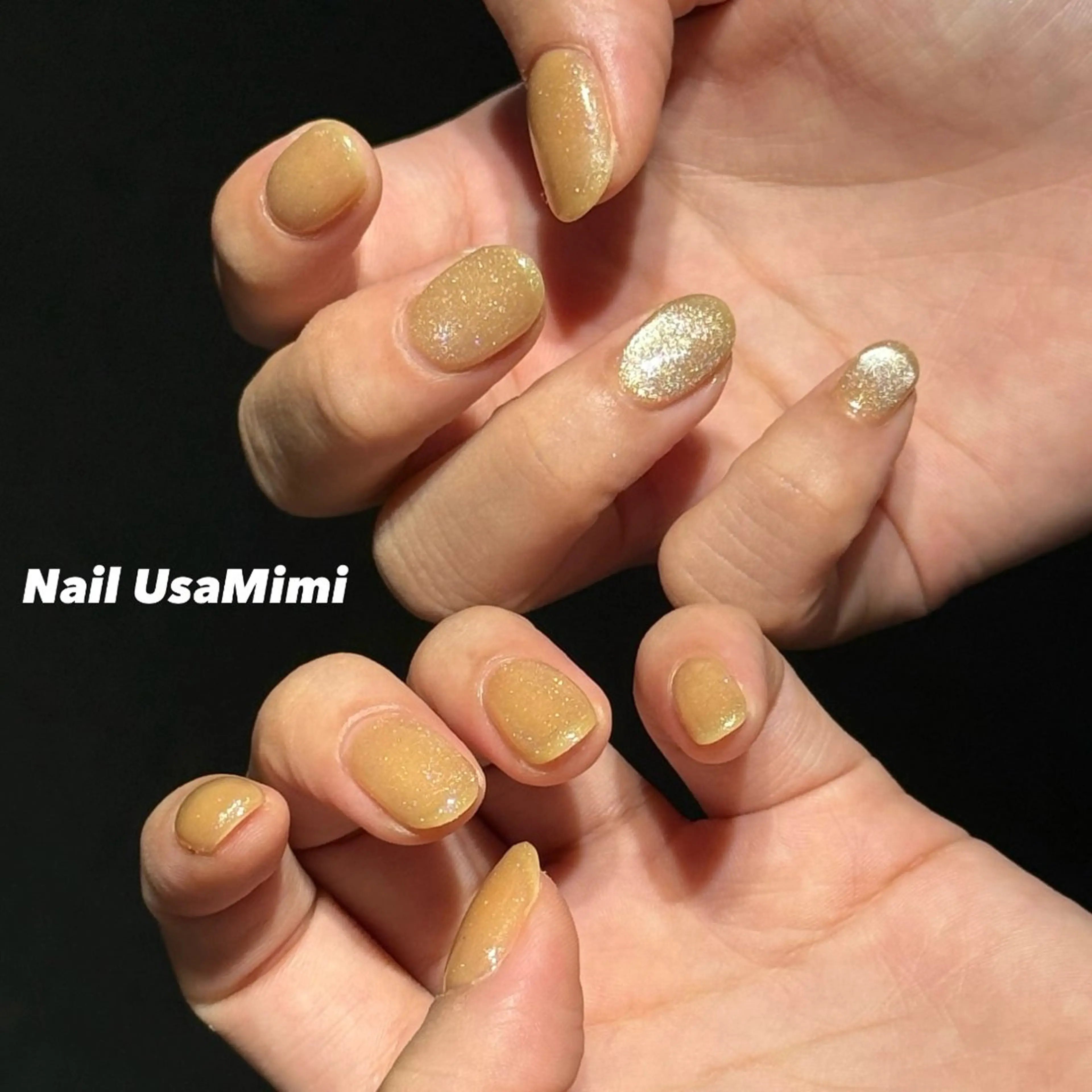 ネイル ジェルネイル グラデーション 韓国ネイル ラメ(グリッター) ラメグラデーション ハンドネイル 本町ネイルNail UsaMimiのネイルデザイン