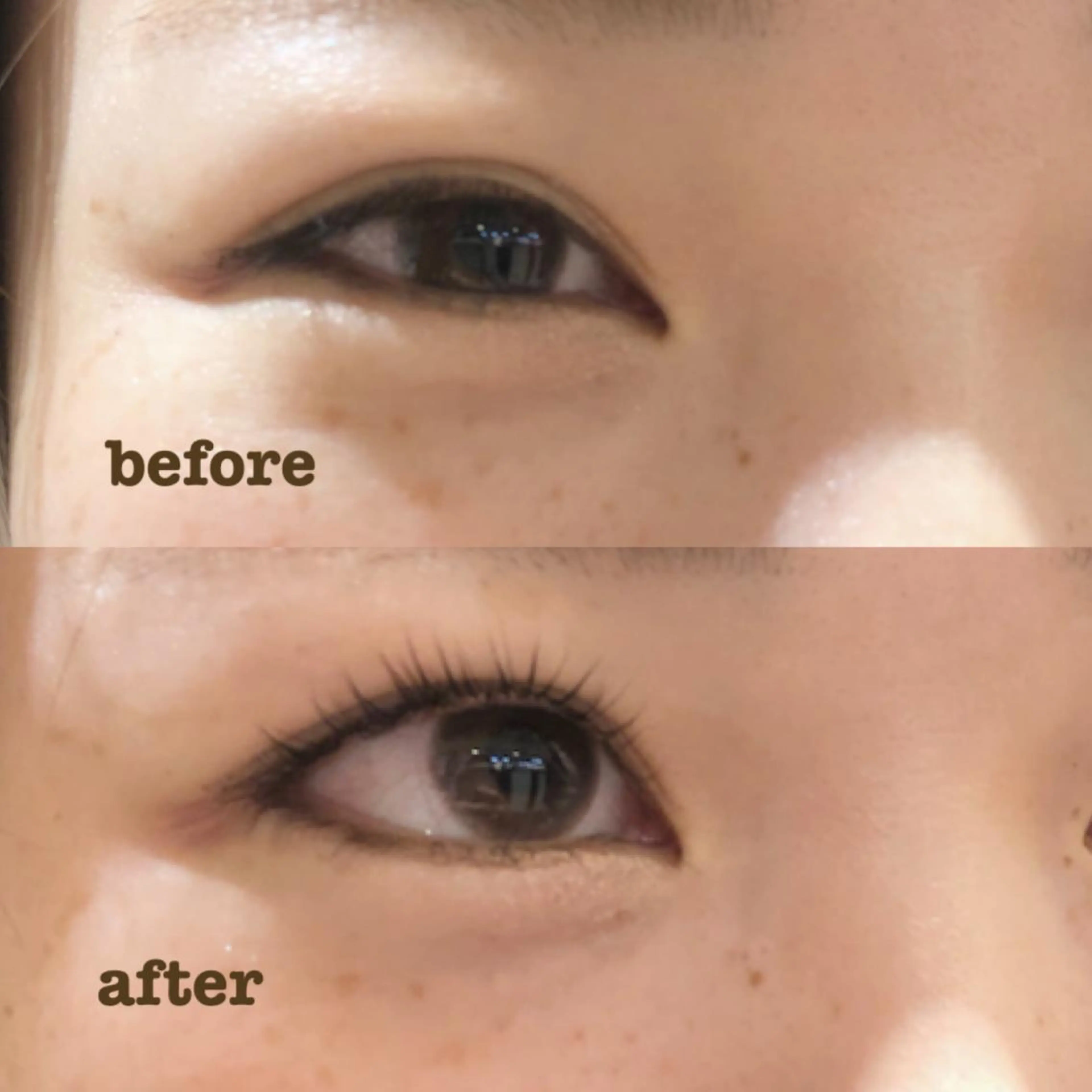 マツエク・マツパ レイヤーカット✖️ 柔らかベージュカラーのヘアスタイル