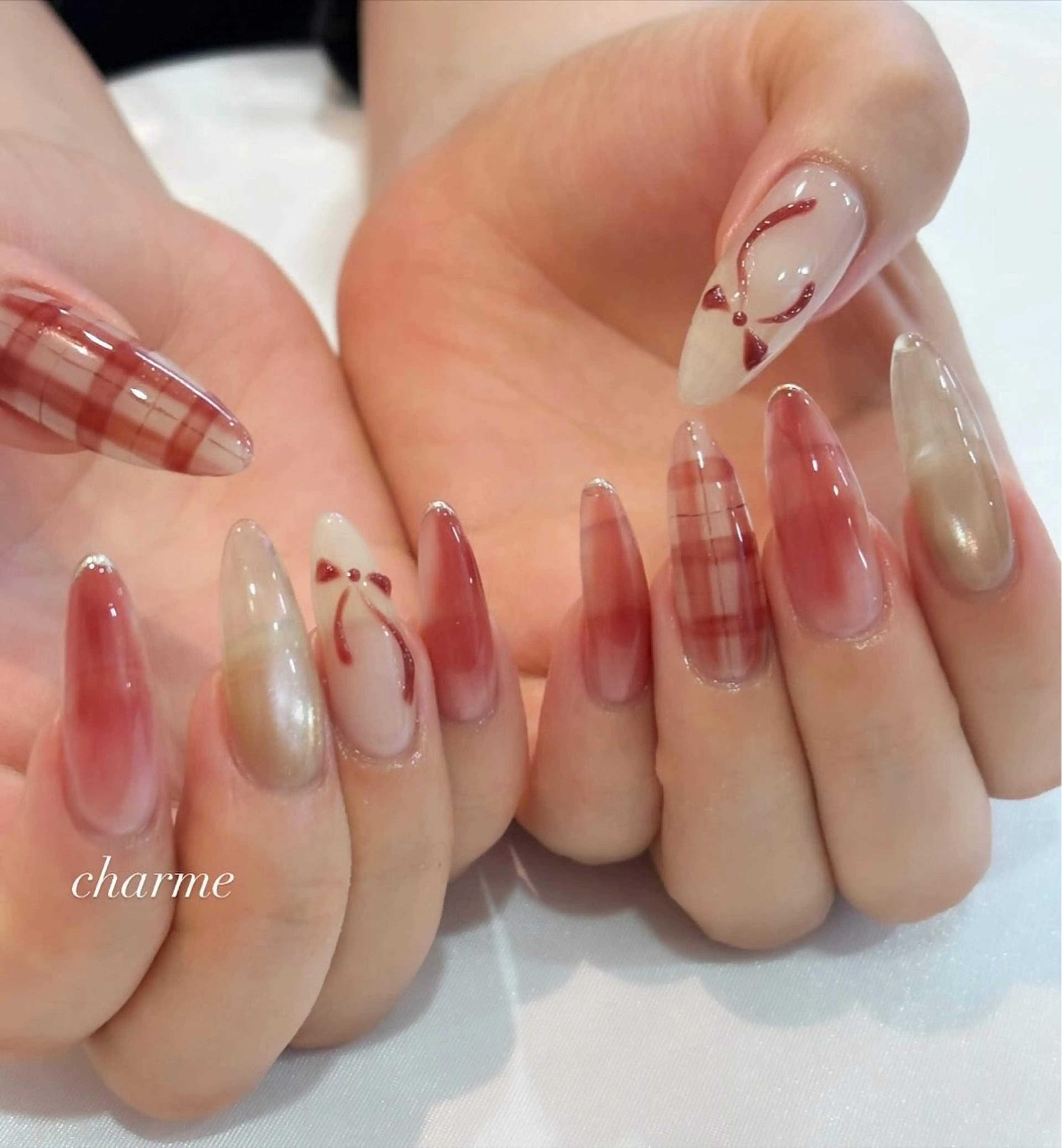 ネイル ジェルネイル ワンホンネイル 冬ネイル charme nailのネイルデザイン