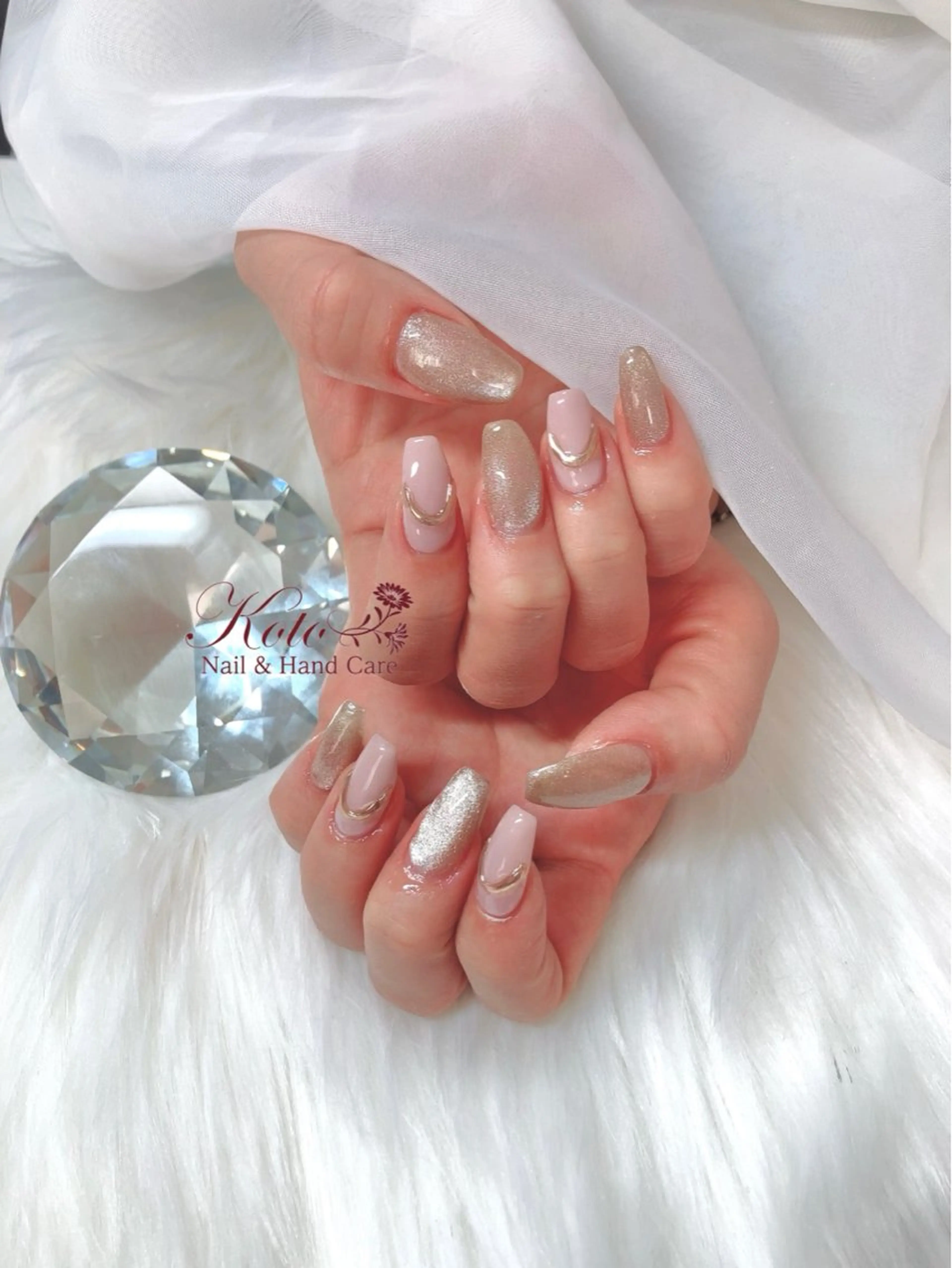 ネイル 長さ出し ジェルネイル マグネットネイル 持ち込み ニュアンスネイル Nail Salon KOTOのネイルデザイン