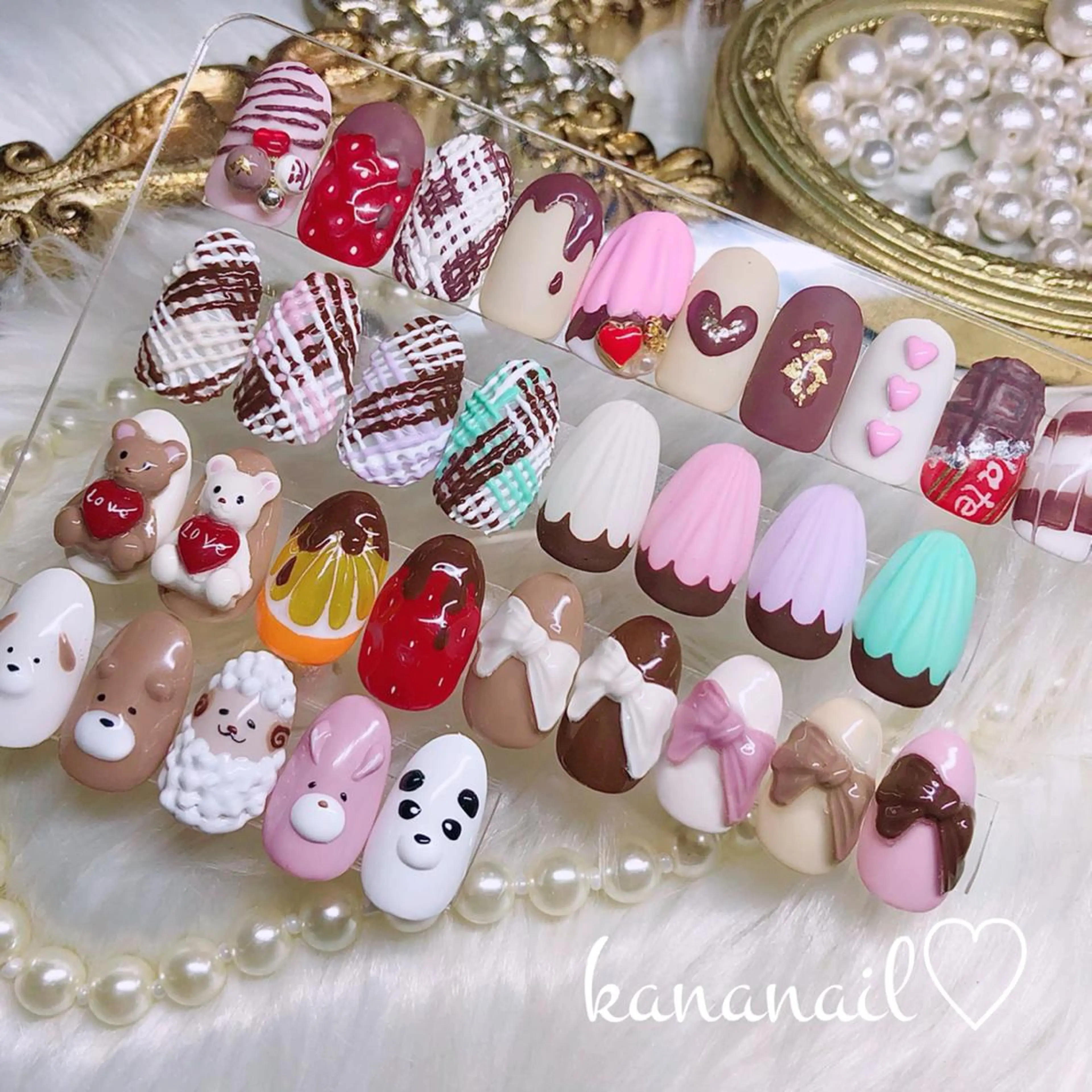 ネイル アートネイル バレンタイン kananail ♡のネイルデザイン