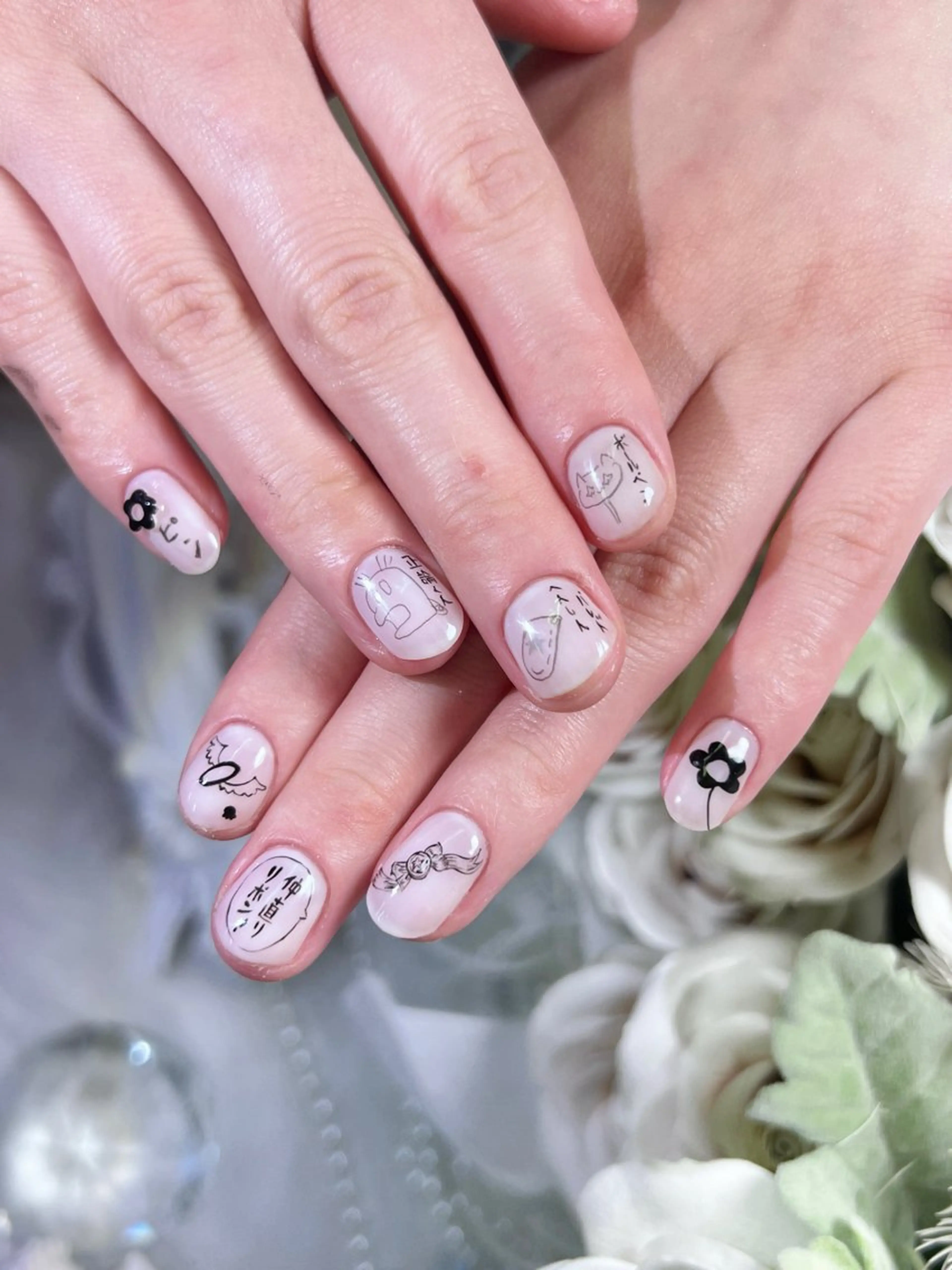 ネイル フレンチネイル ガーリー マグネットネイル 持ち込み スカルプネイル ハンドネイル Painty所属・Painty nailのネイルデザイン