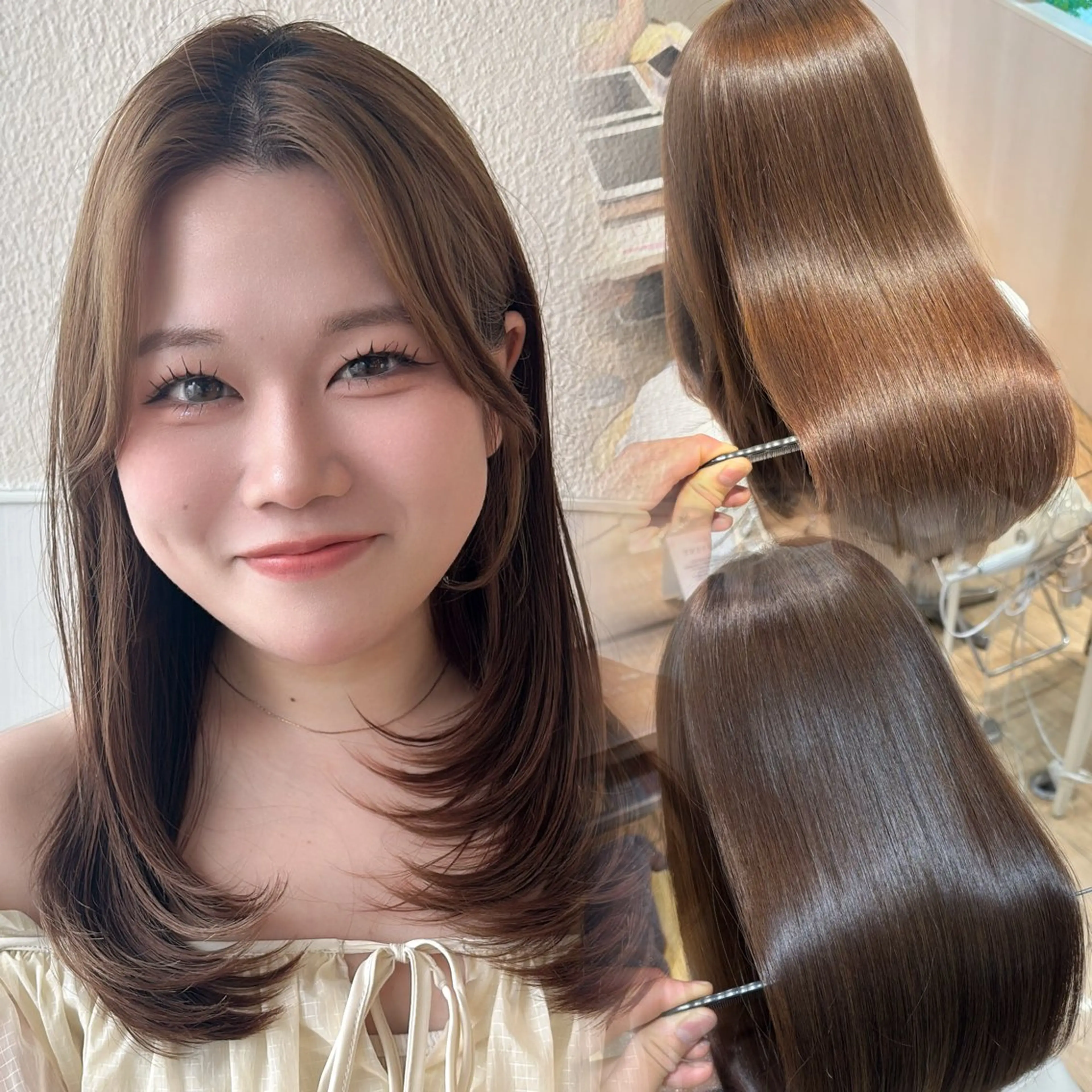 カラー ヘアカラー トリートメント 髪質改善🍯/透明感 カラー/MANARUのヘアスタイル