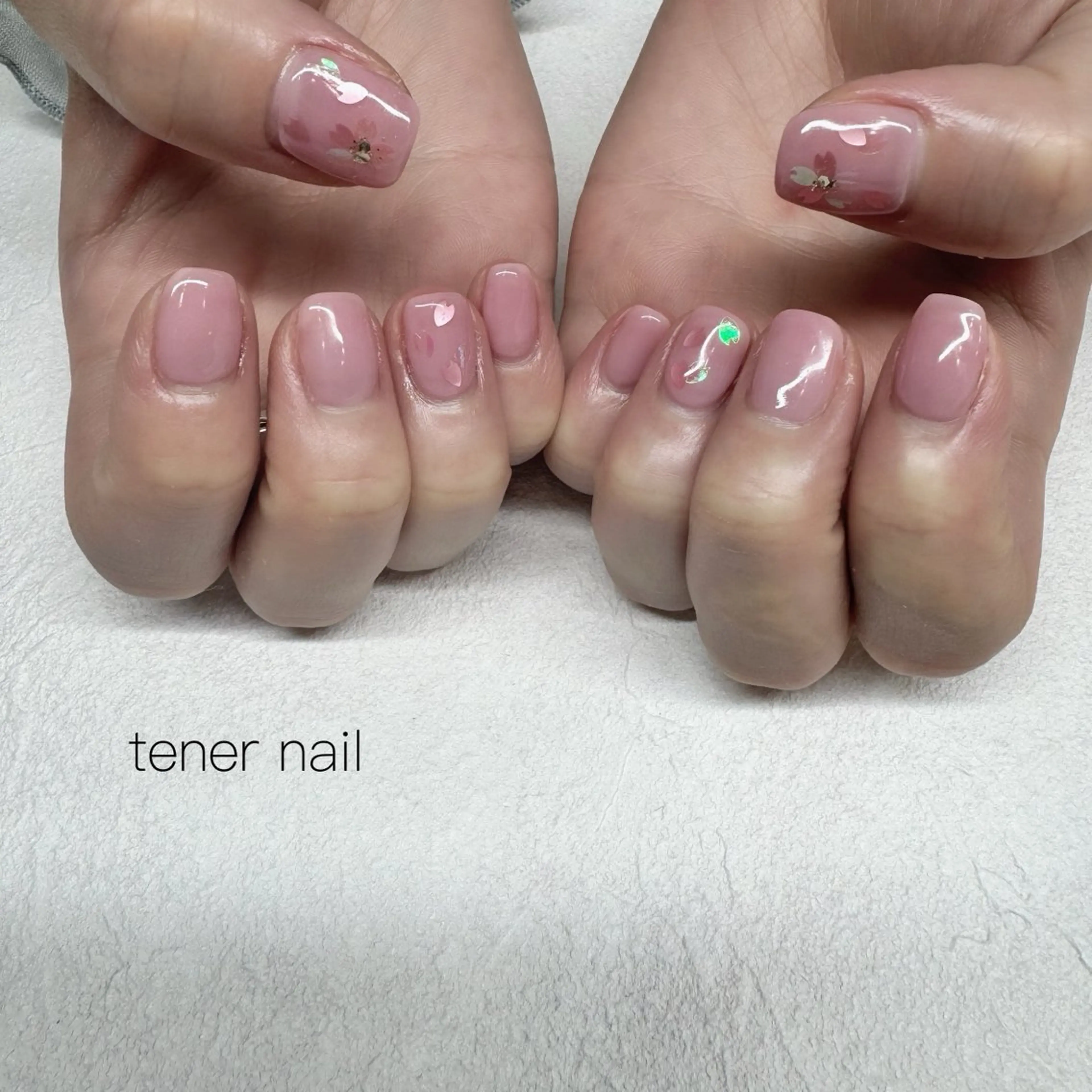 ネイル 桜ネイル ピンク ハンドネイル テネルネイル tener nailのネイルデザイン