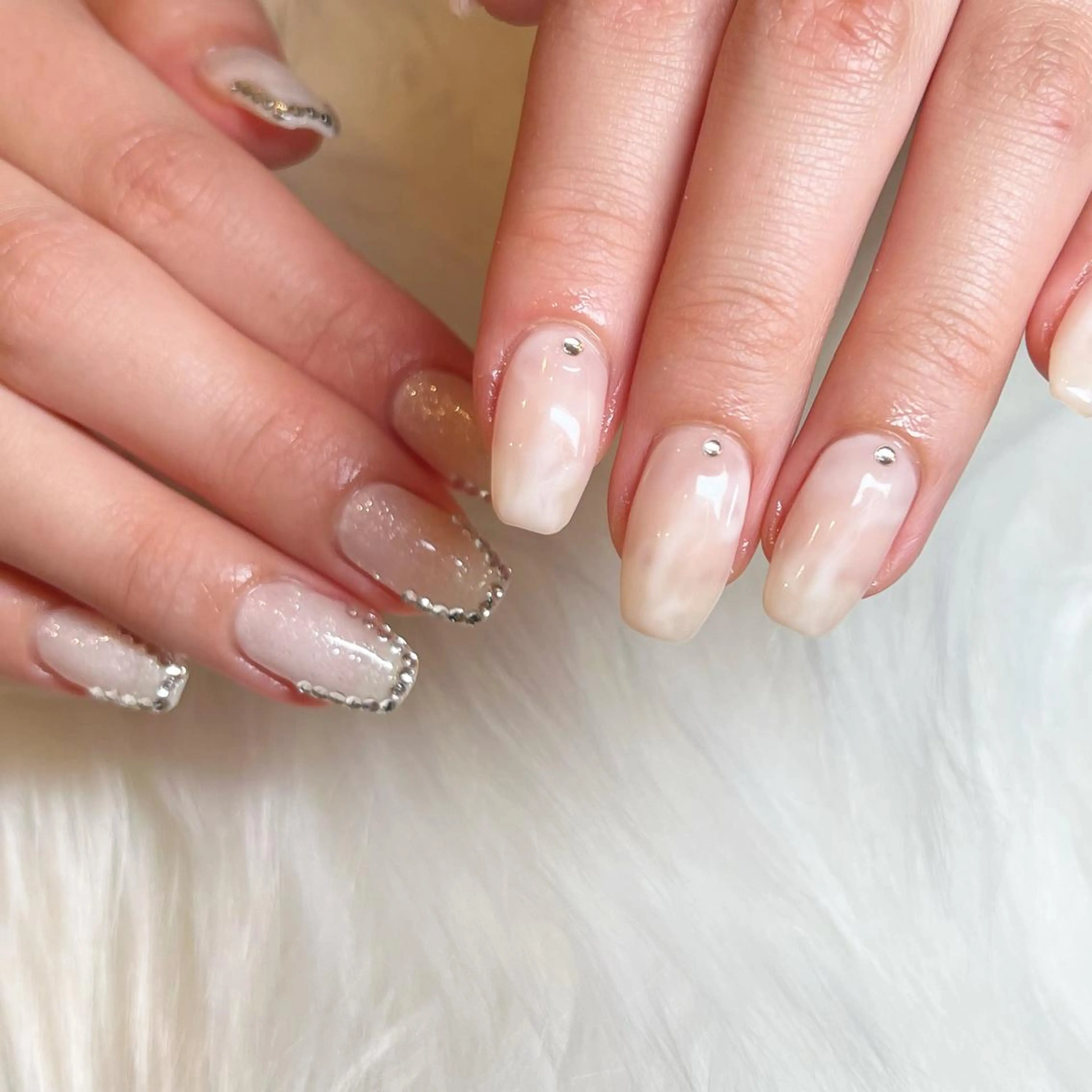 ネイル フレンチネイル ニュアンスネイル 藤本 楓のネイルデザイン