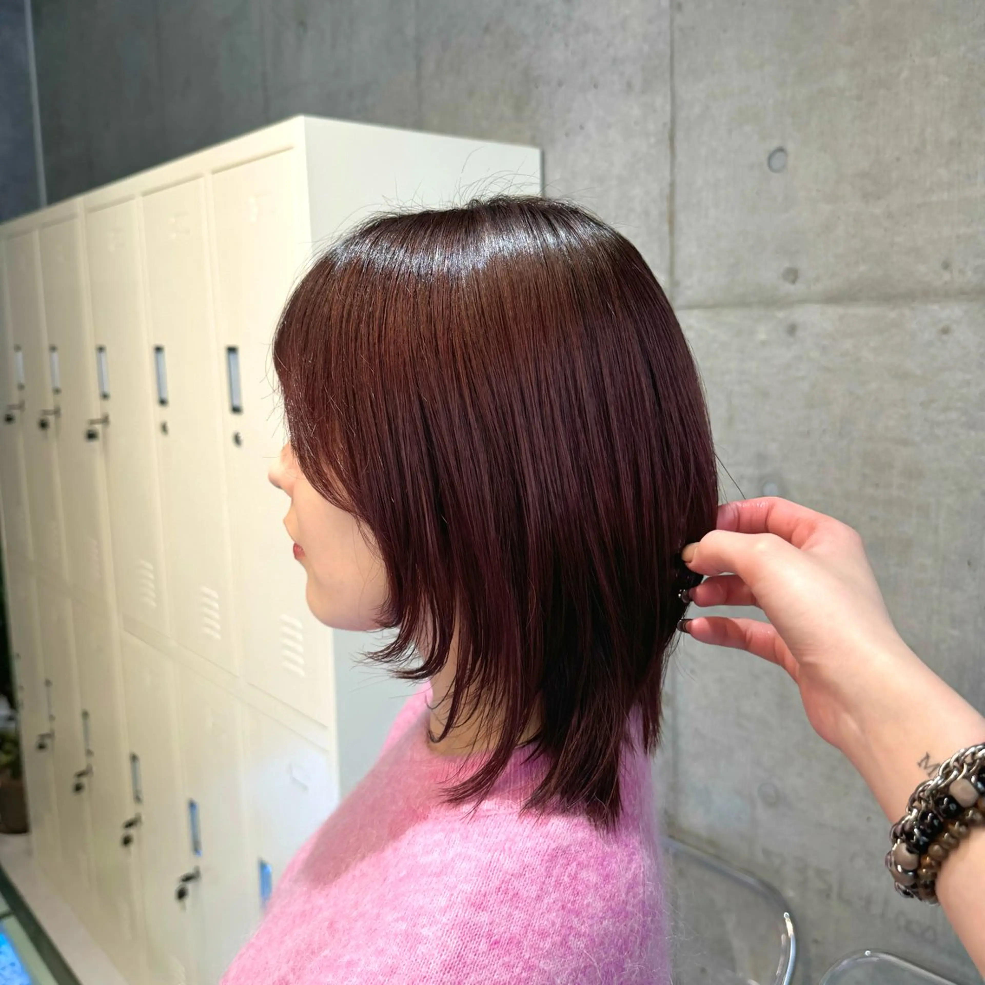 カラー 透明感/ 艶ハイトーン/梨桜のヘアスタイル