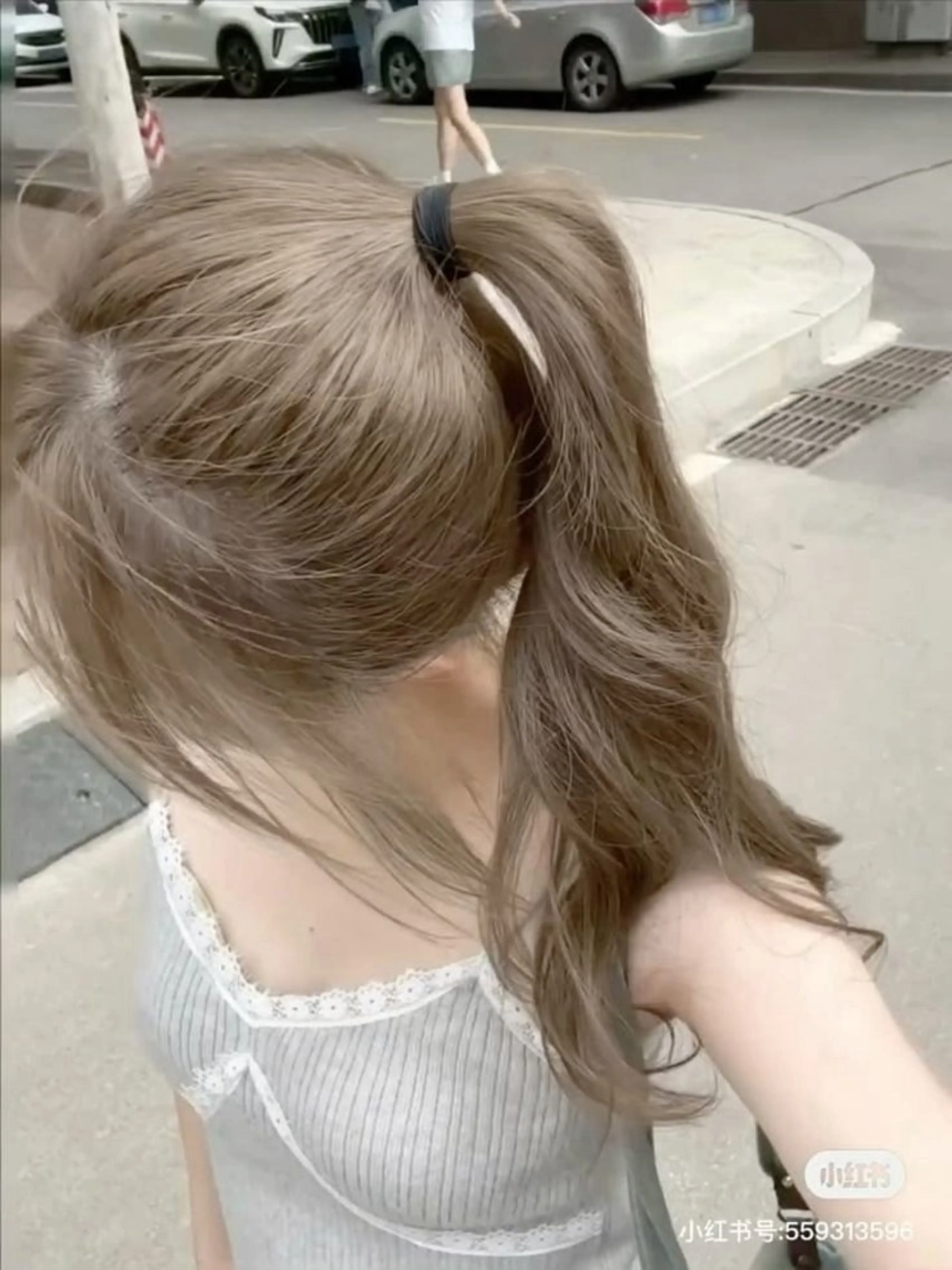 ロング カラー 透明感カラー グレージュ/あいのヘアスタイル