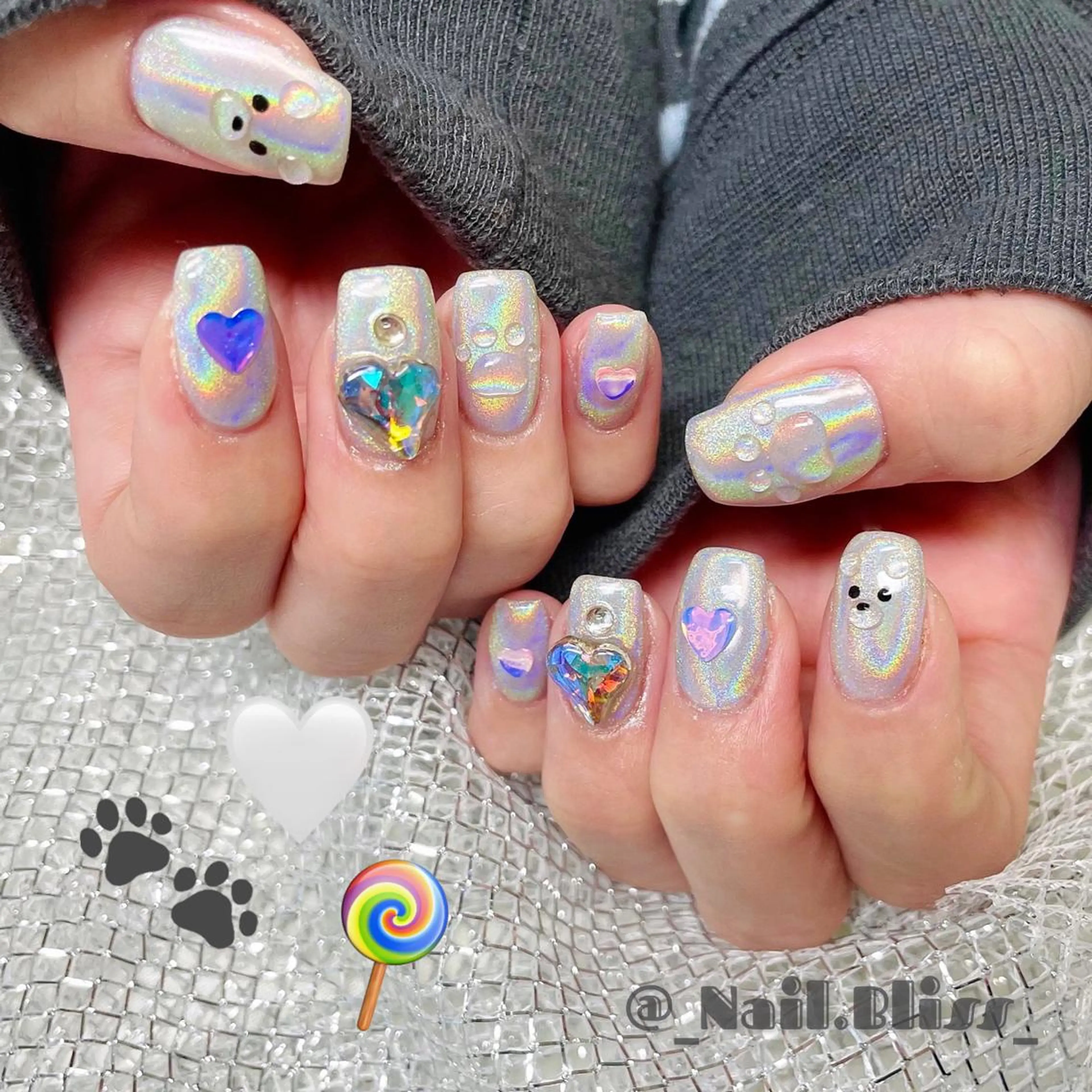ネイル ハート ハンドネイル NAIL BLISSのネイルデザイン