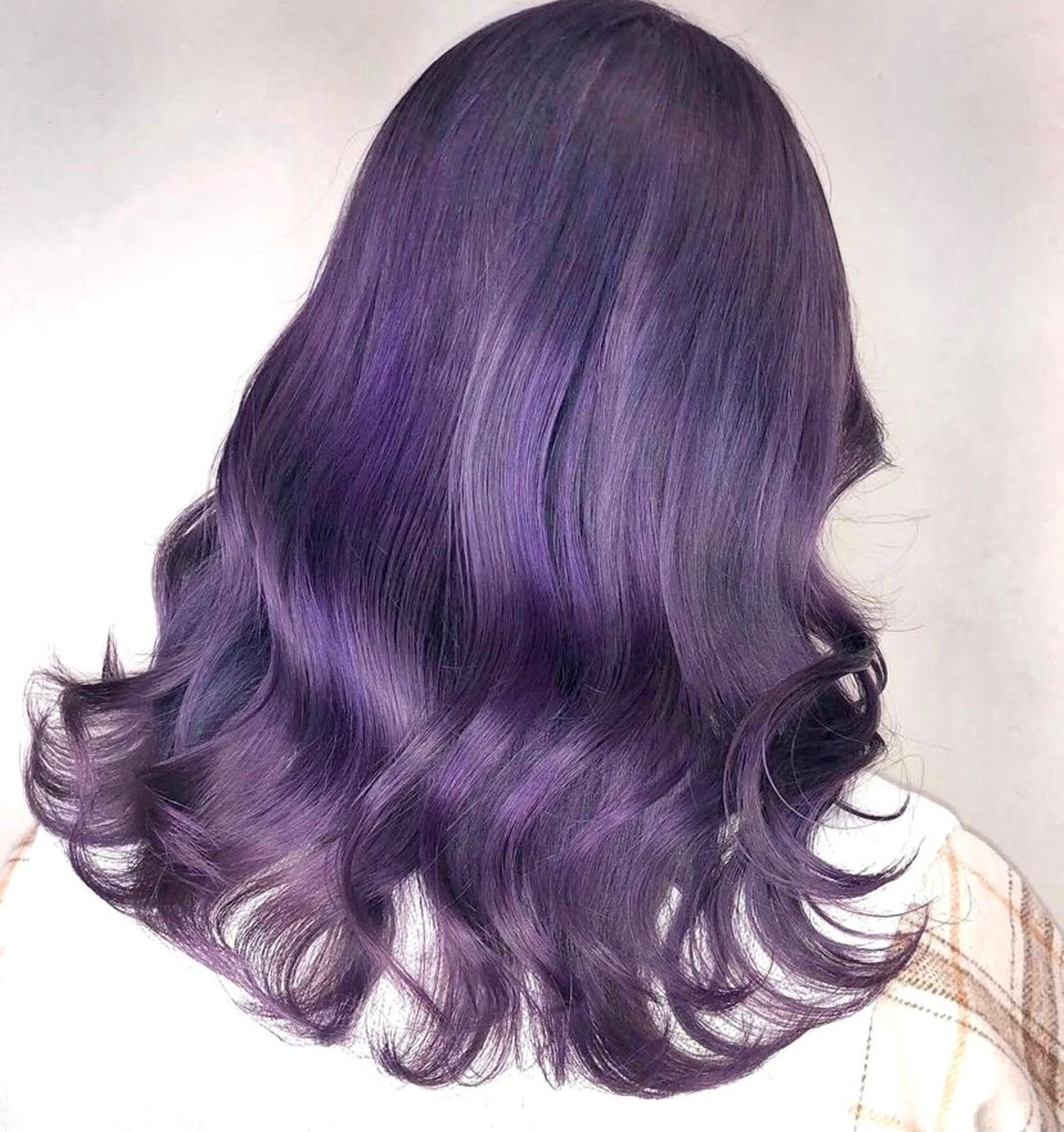 ロング カラー ヘアアレンジ パープルカラー ヘアセット🎀パーマ Tsubasaのヘアスタイル