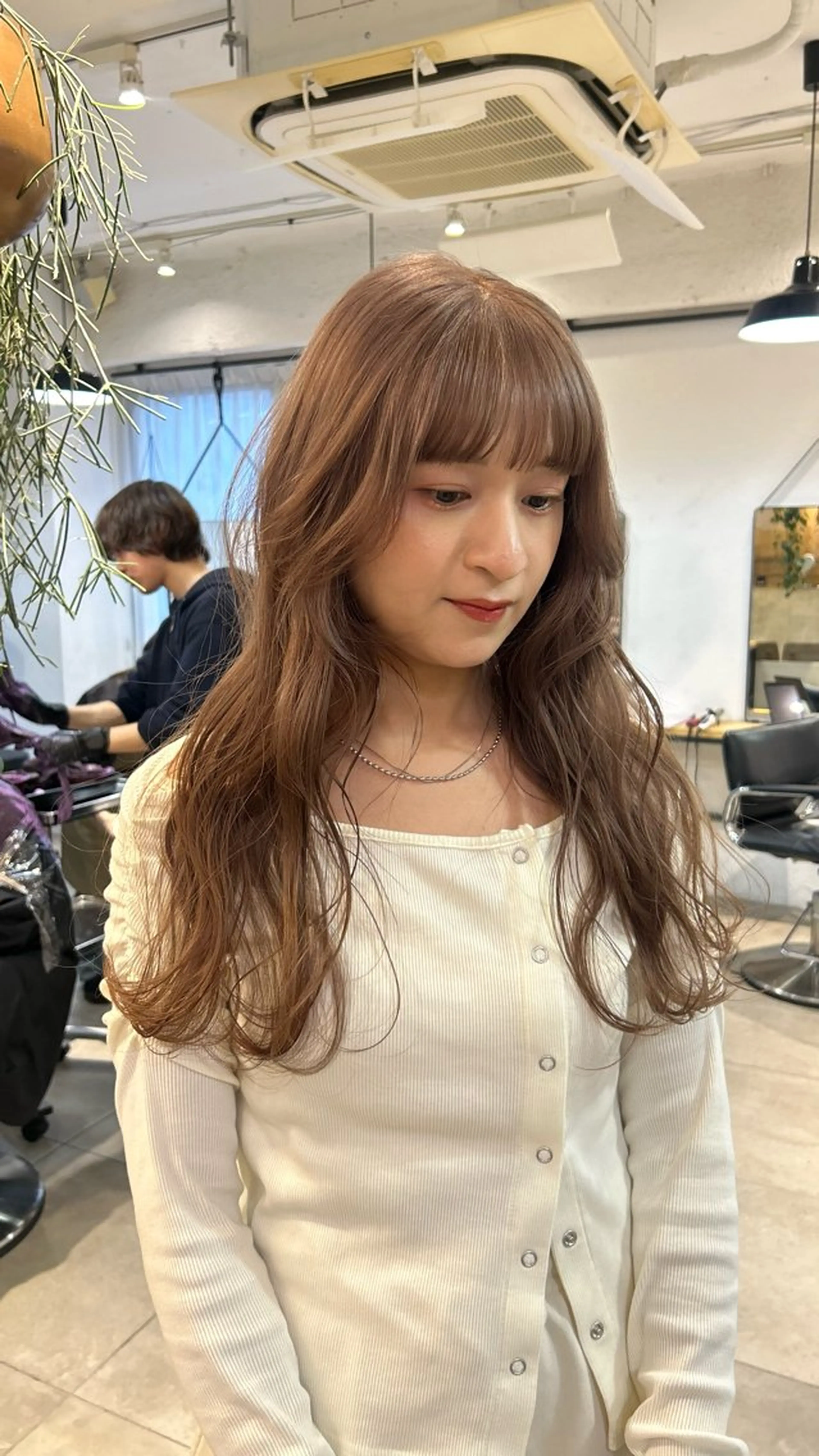 セミロング カラー じゅわっと暖色カラー 🍊Moemiのヘアスタイル