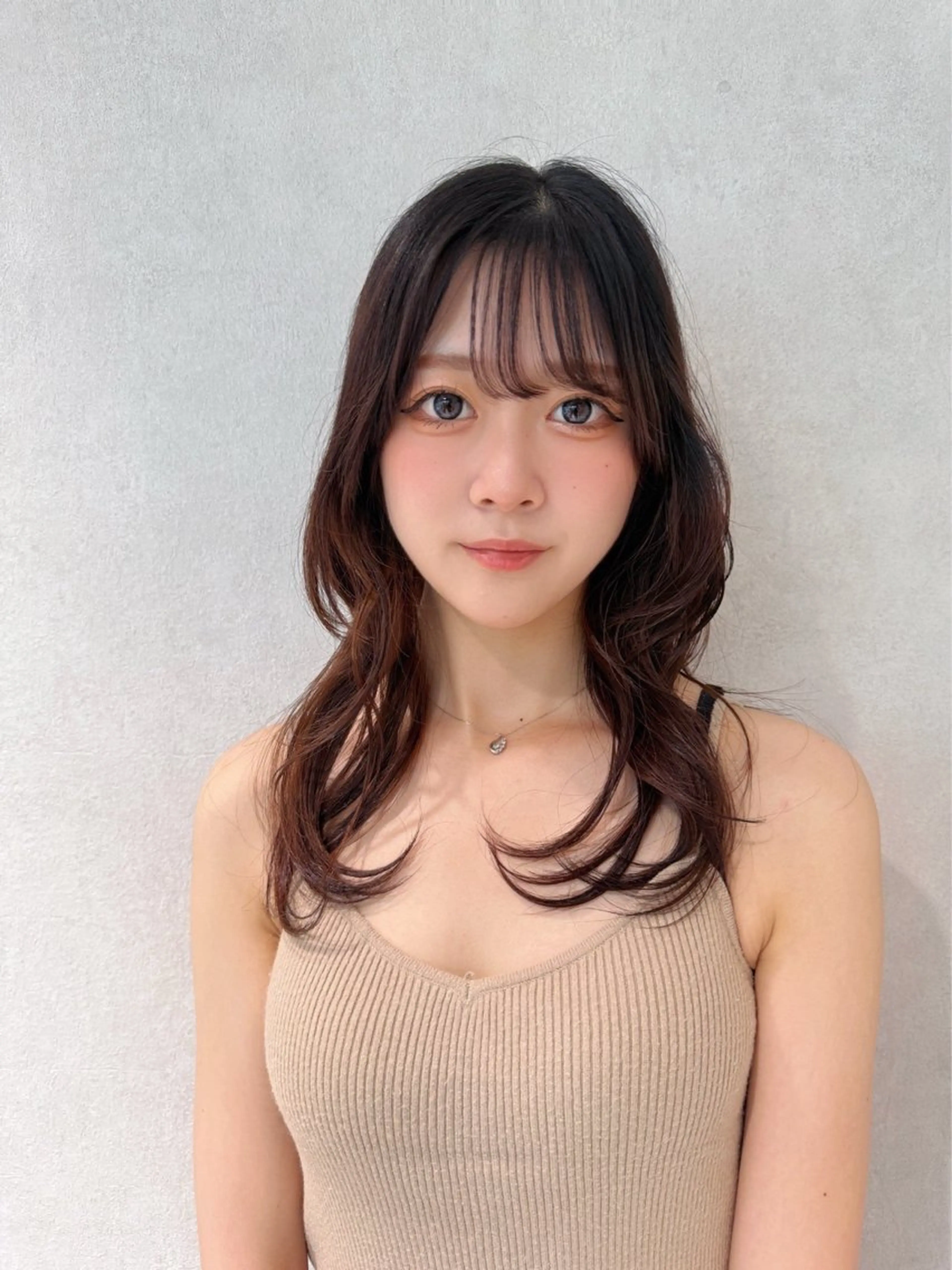 セミロング カット ヘアカラー 韓国レイヤー×透明感 カラー/山崎一輝のヘアスタイル