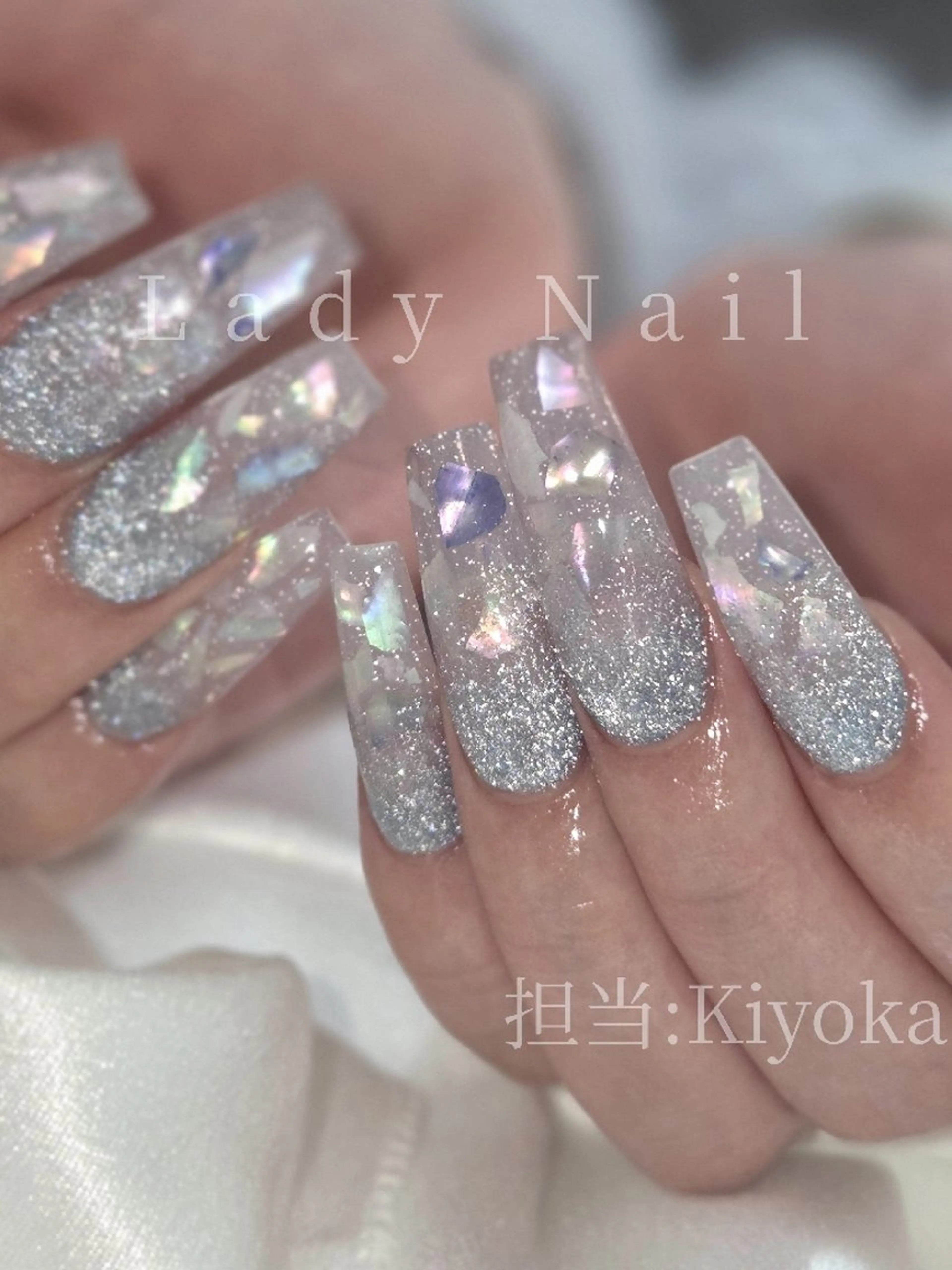 ネイル フラッシュネイル グラデーション スカルプネイル Lady Nail Kiyokaのネイルデザイン