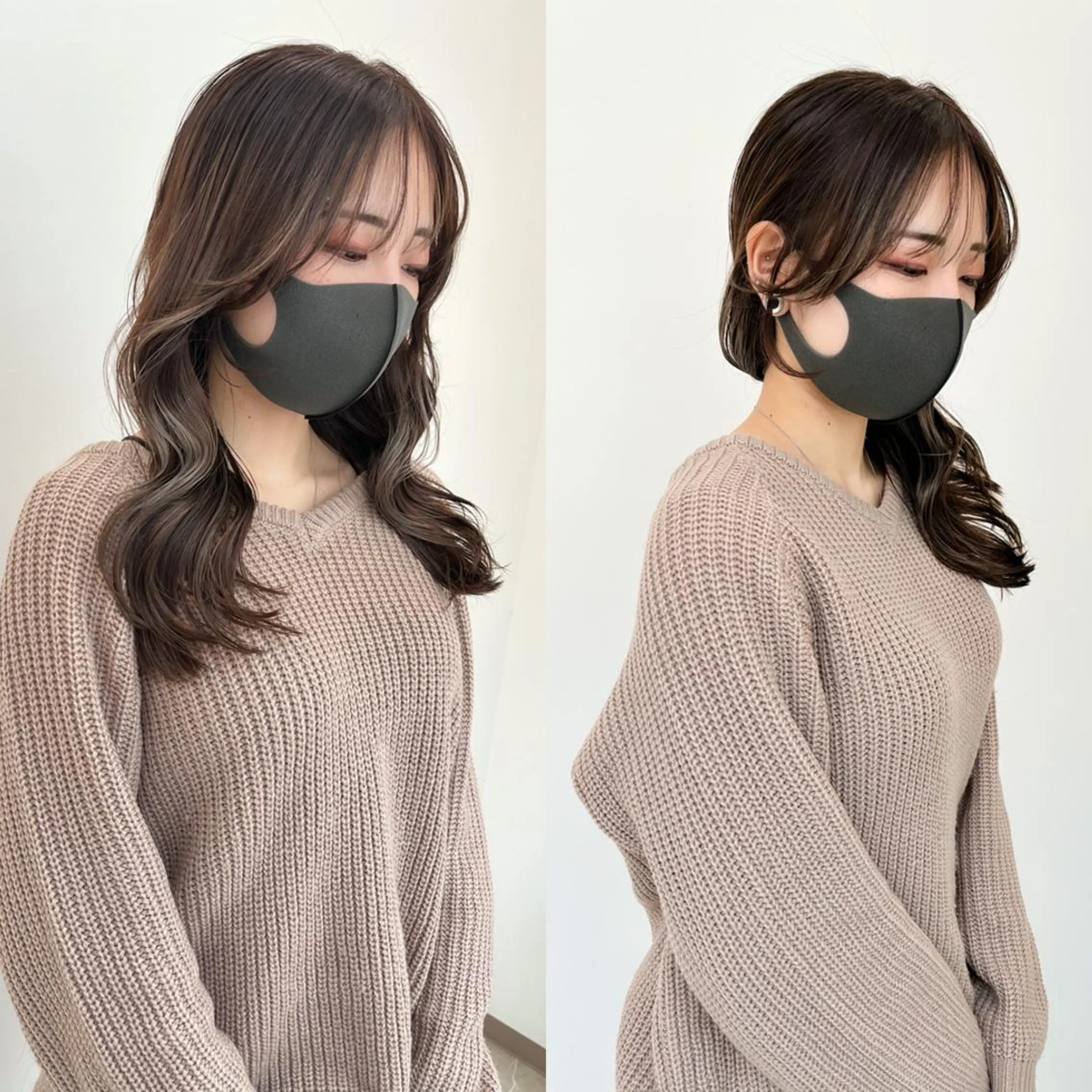 ミディアム カラー インナーカラー 顔周りカット 韓国風ヘア レイヤーカット ミタニ/髪質改善 /レイヤーカットのヘアスタイル