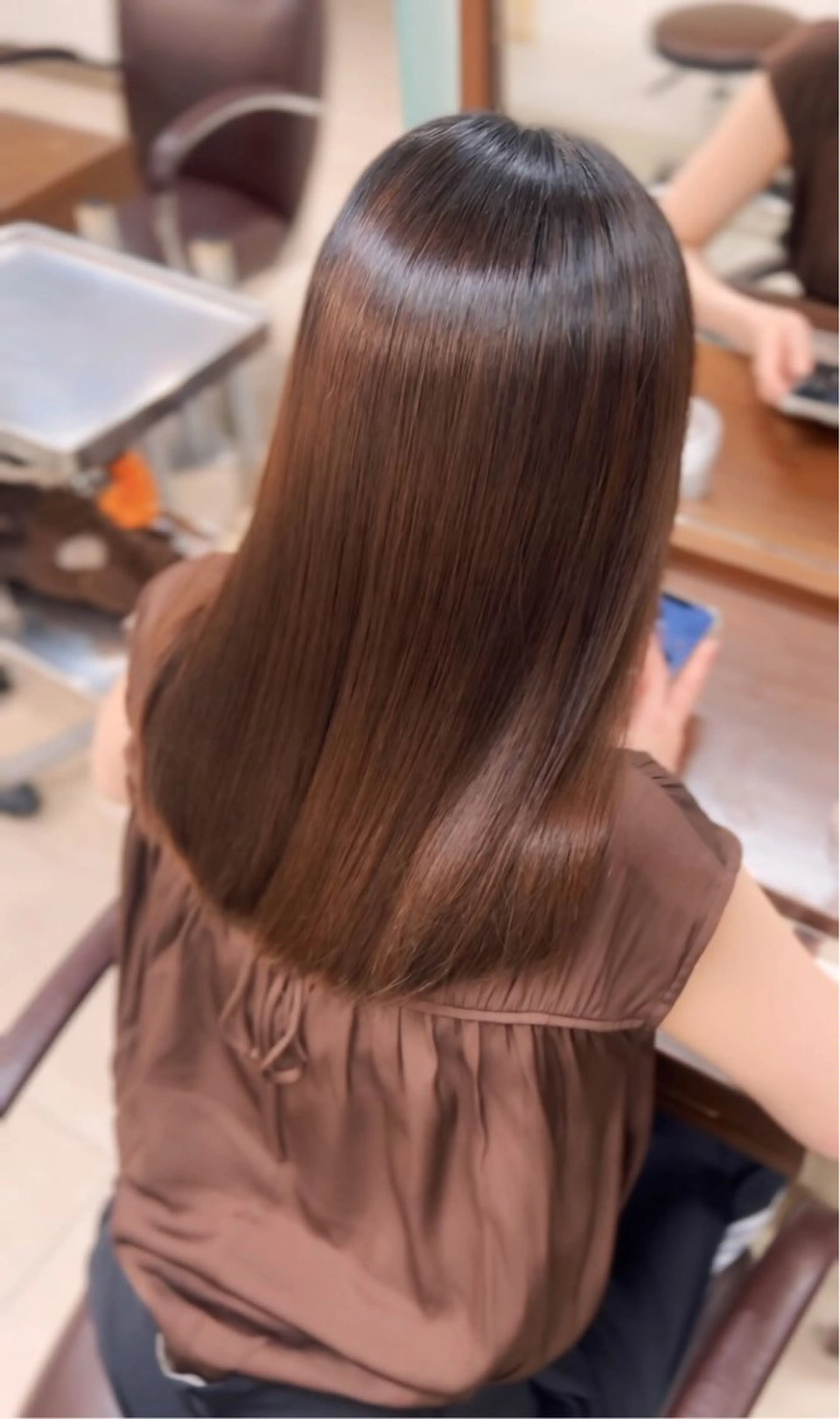 セミロング 伸ばしかけ 縮毛矯正 縮毛矯正 越納 陸のヘアスタイル