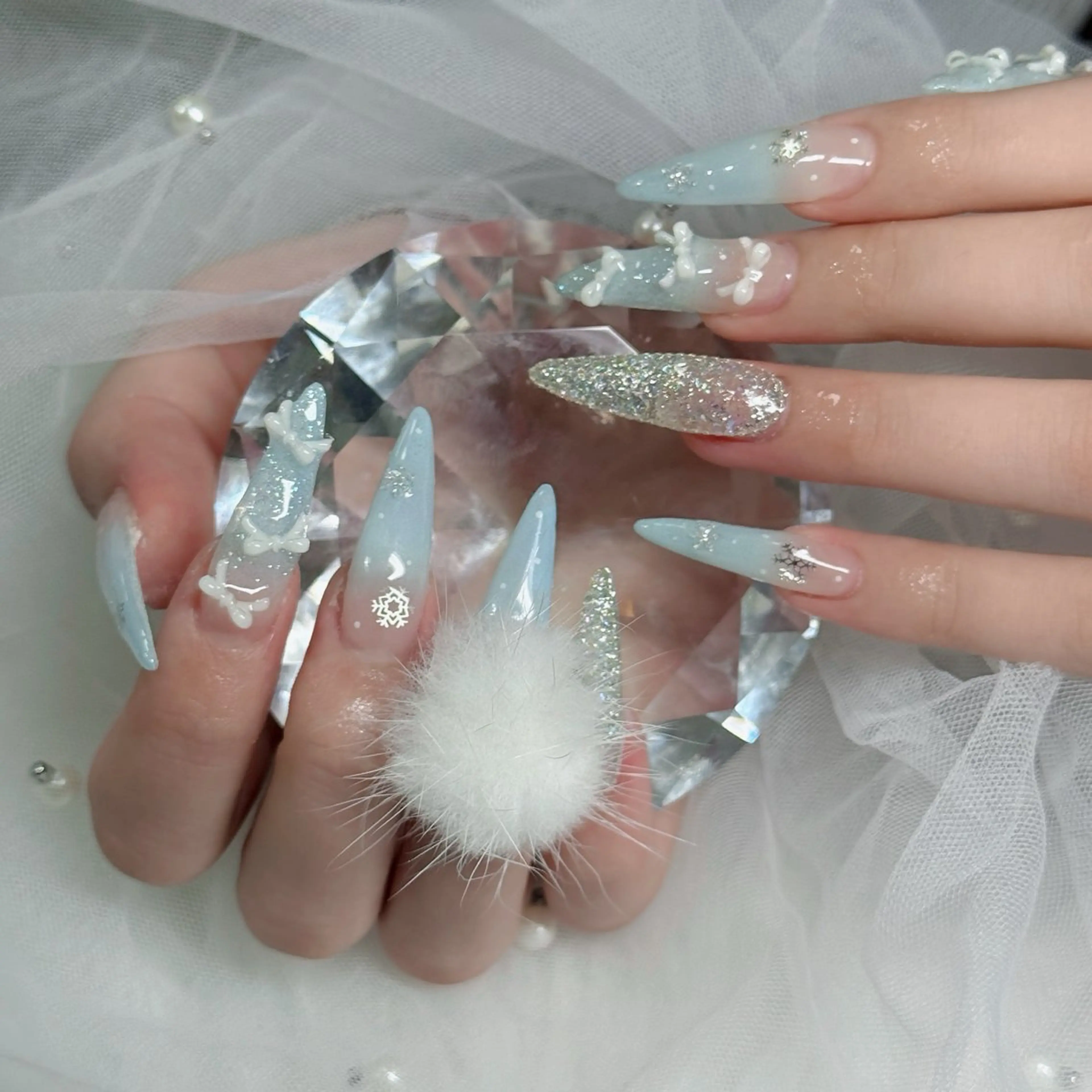 ネイル フットネイル フレンチネイル グラデーション 韓国ネイル ロングネイル ハンドネイル Hani Nail Salonのネイルデザイン