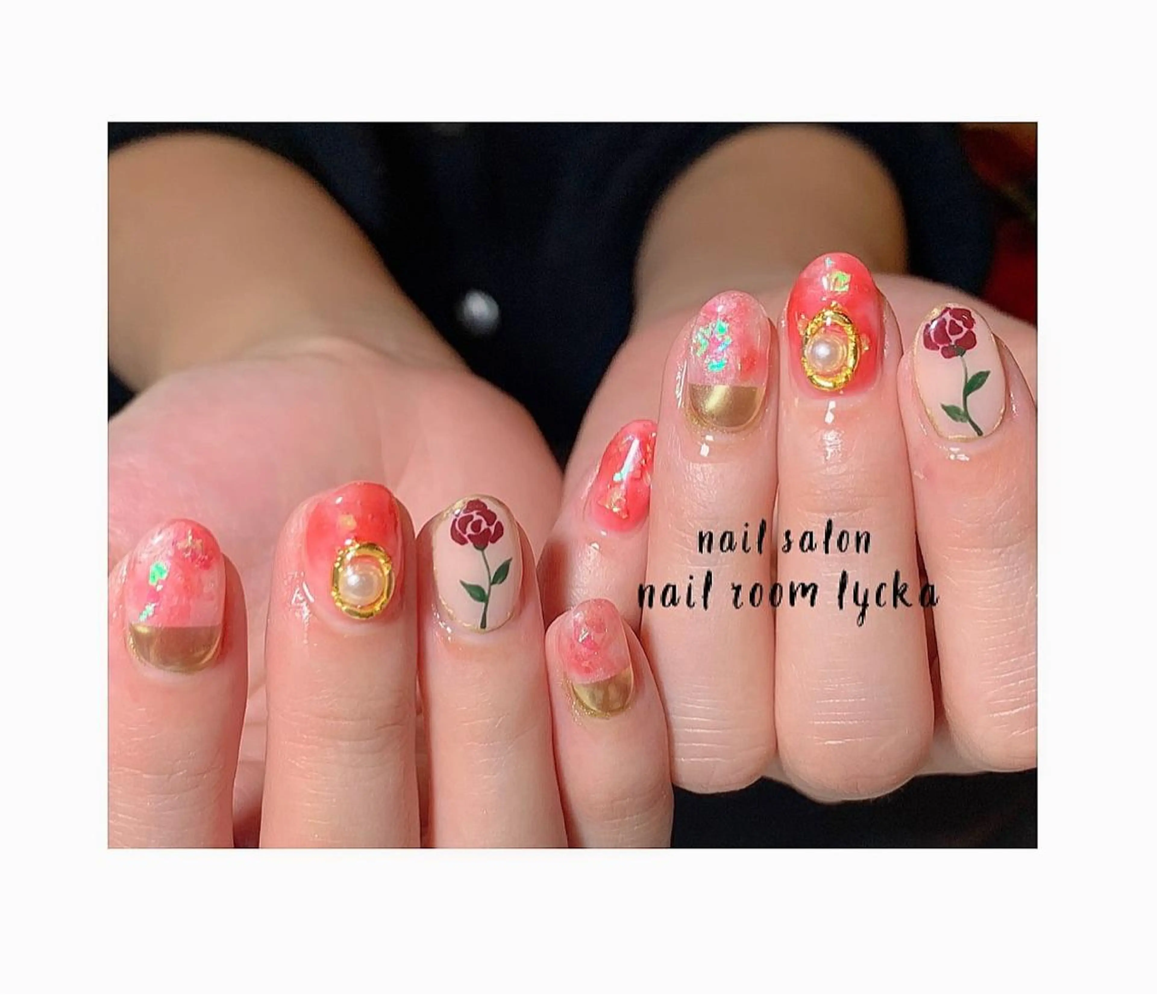 ネイル フラワーネイル ジェルネイル ミラーネイル ニュアンスネイル パラジェル ﾈｲﾙﾙｰﾑﾘｯｶ 𝐦𝐚𝐲𝐮のネイルデザイン