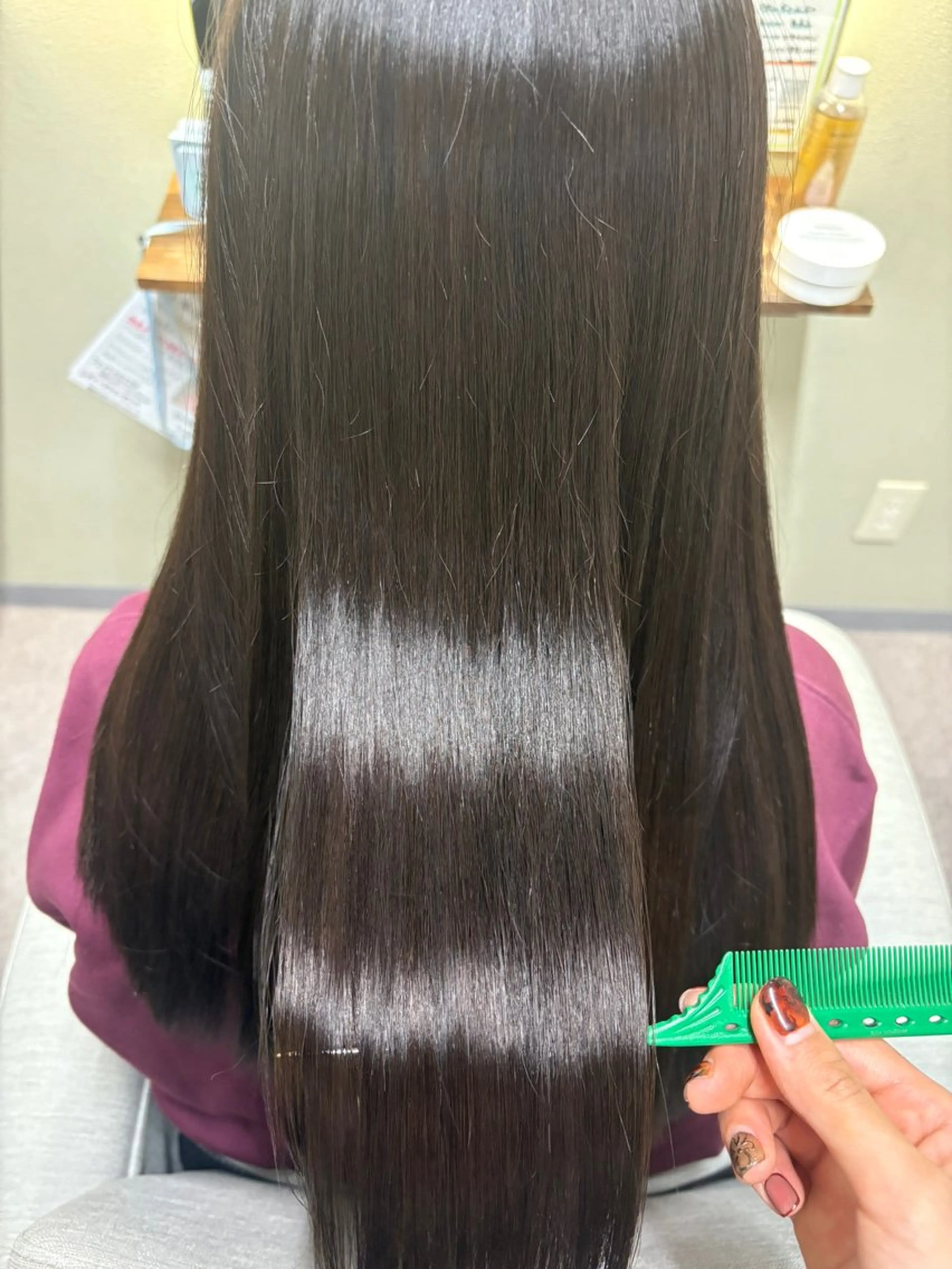 ロング 縮毛矯正 酸性ストレート 髪質改善カラー&TR 縮毛矯正/弱酸性矯正のヘアスタイル