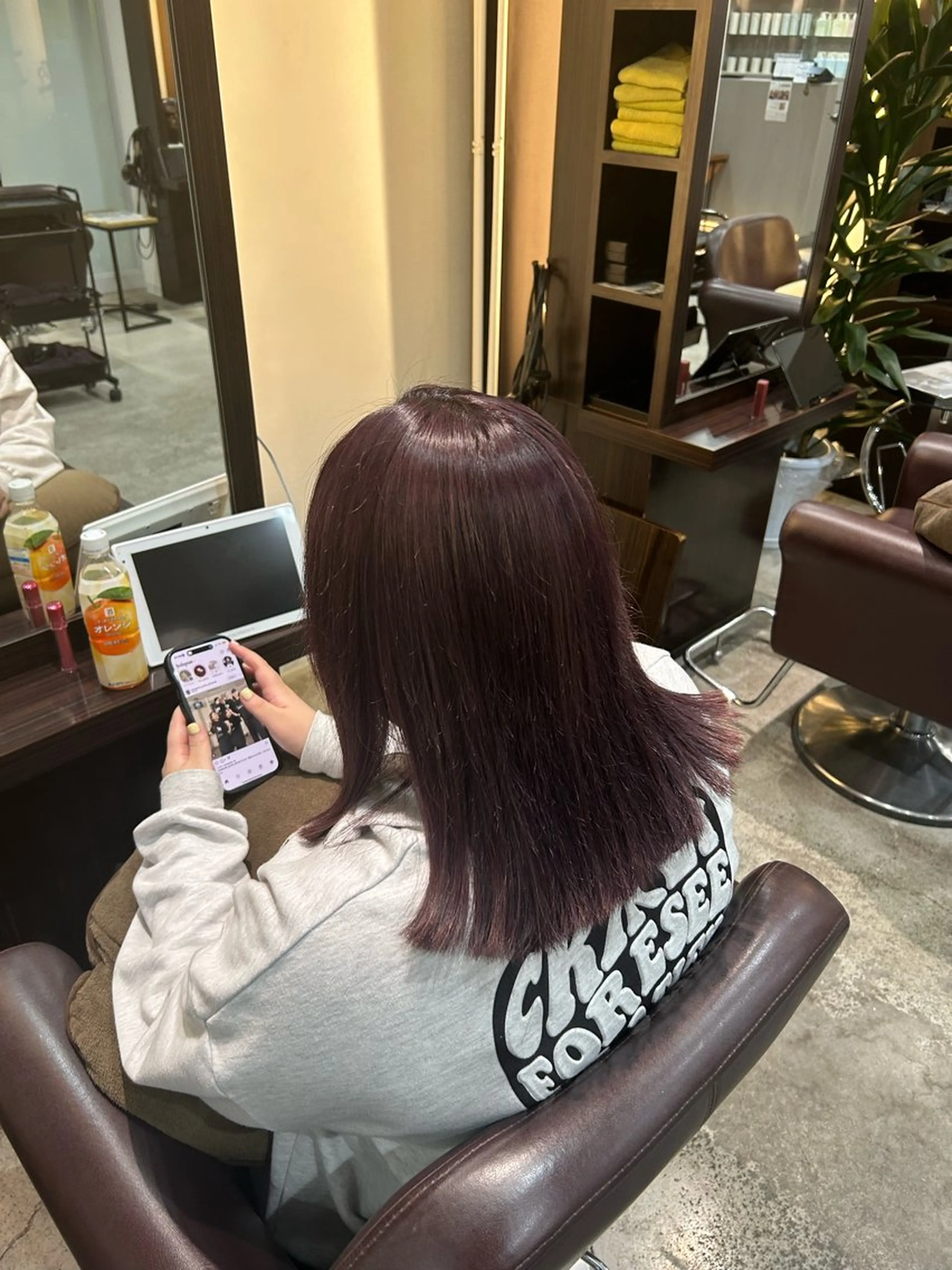 ミディアム カラー 黒髪 ラベンダーカラー 坂本奈都美 🎀のヘアスタイル