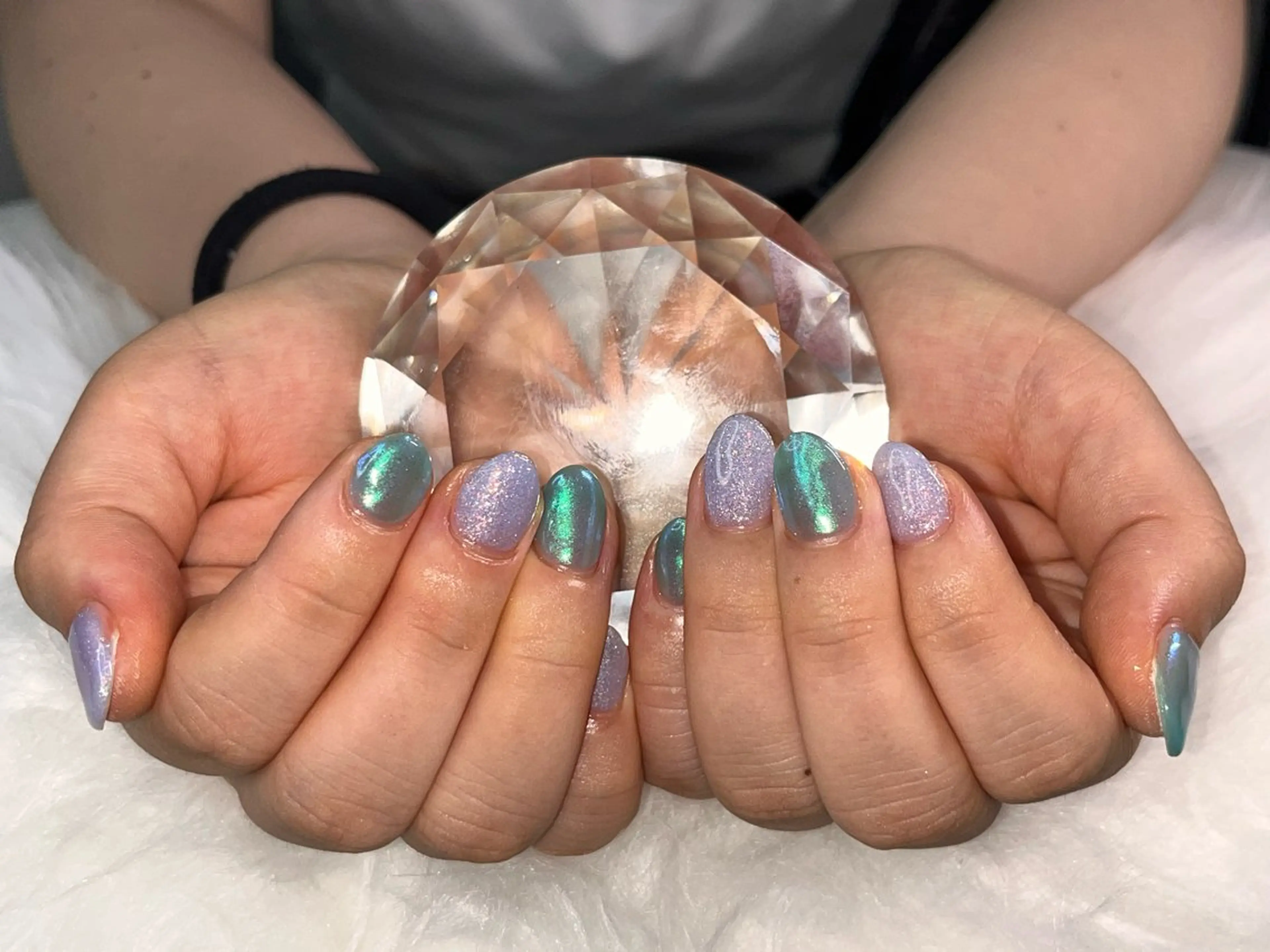 ネイル マグネットネイル ニュアンスネイル ワンカラーネイル シンプルネイル 夏ネイル プライベートサロン N's Nailのネイルデザイン
