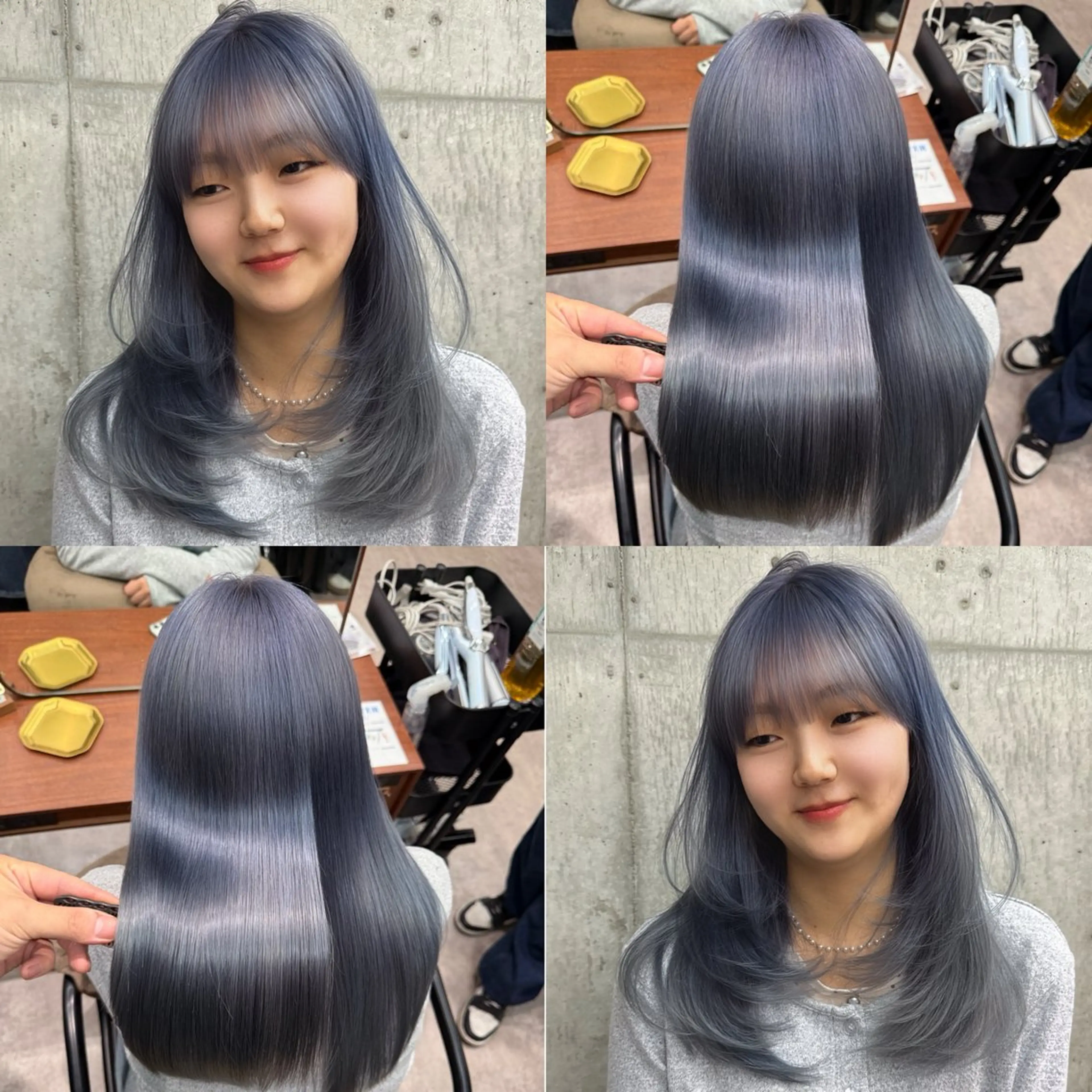 セミロング ボブ ハッシュカット 髪質改善 韓国風ヘア レイヤーカット ヘアカラー トリートメント 立川✨ブリーチ/ ケアブリーチ✨のヘアスタイル