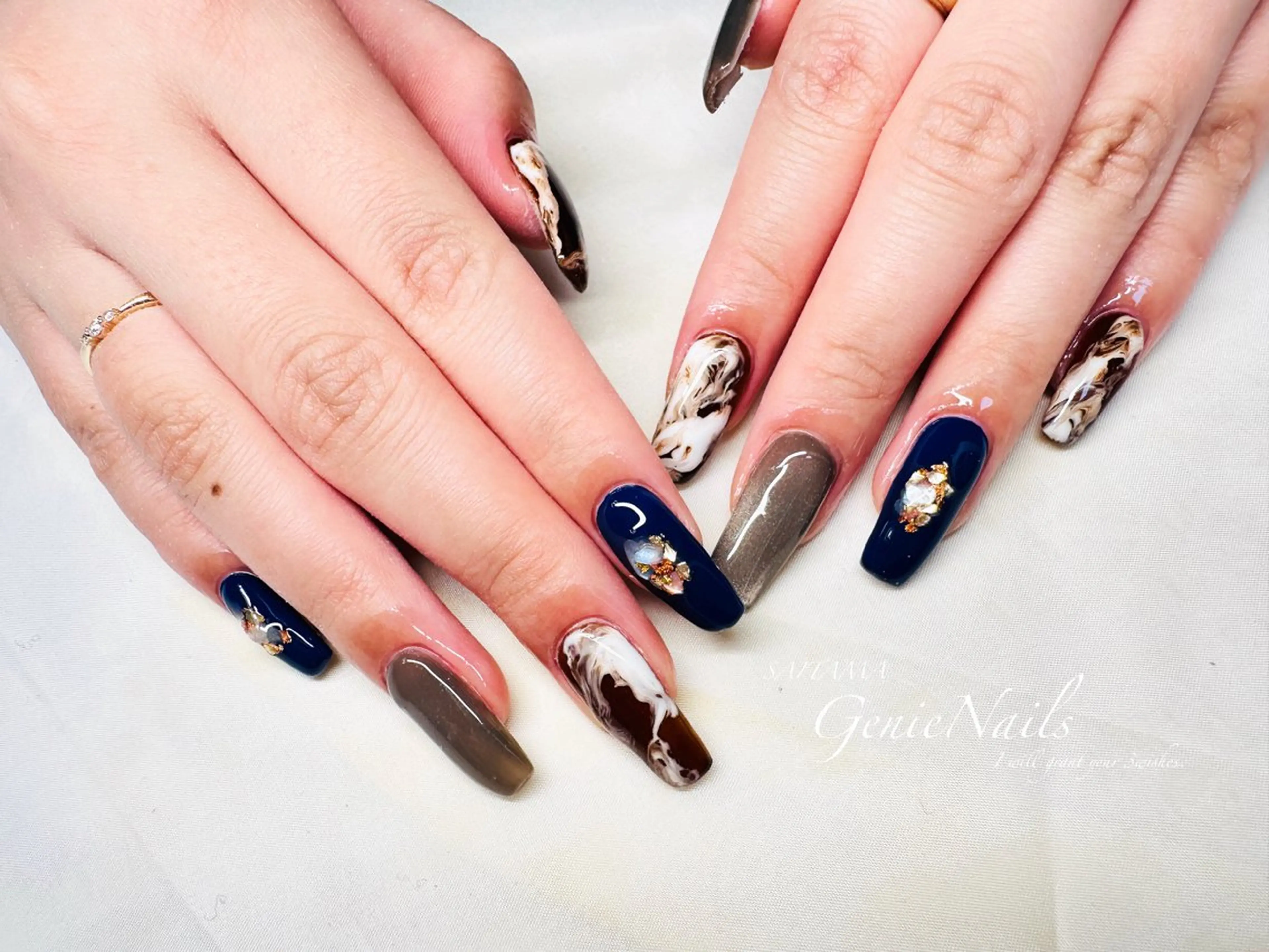 ネイル アートネイル フットネイル 持ち込み 冬ネイル Genie Nailsのネイルデザイン