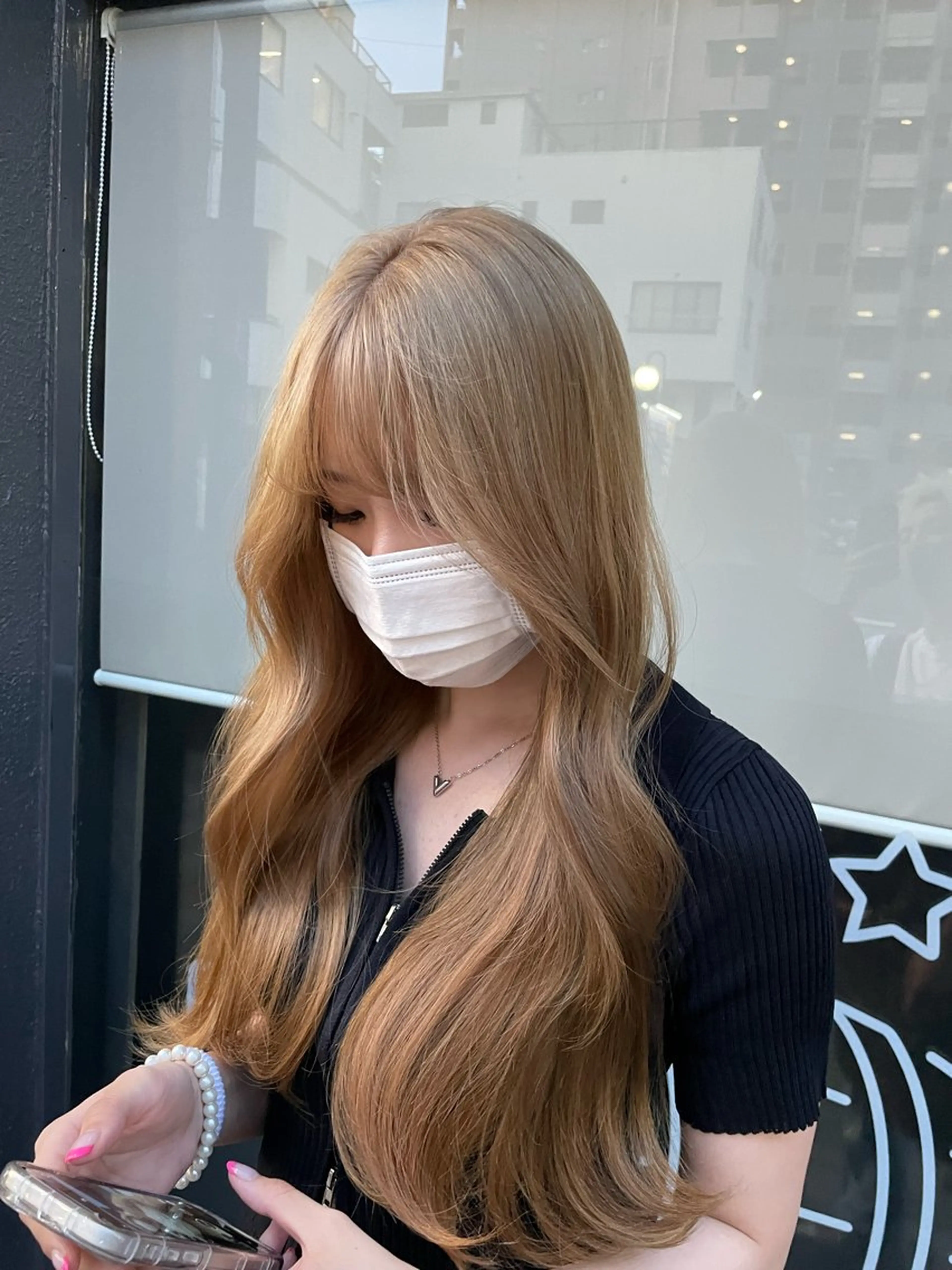 ロング カラー 顔周りカット カット ヘアセット ️💕淡いハイトーン 💕︎︎ひかるのヘアスタイル