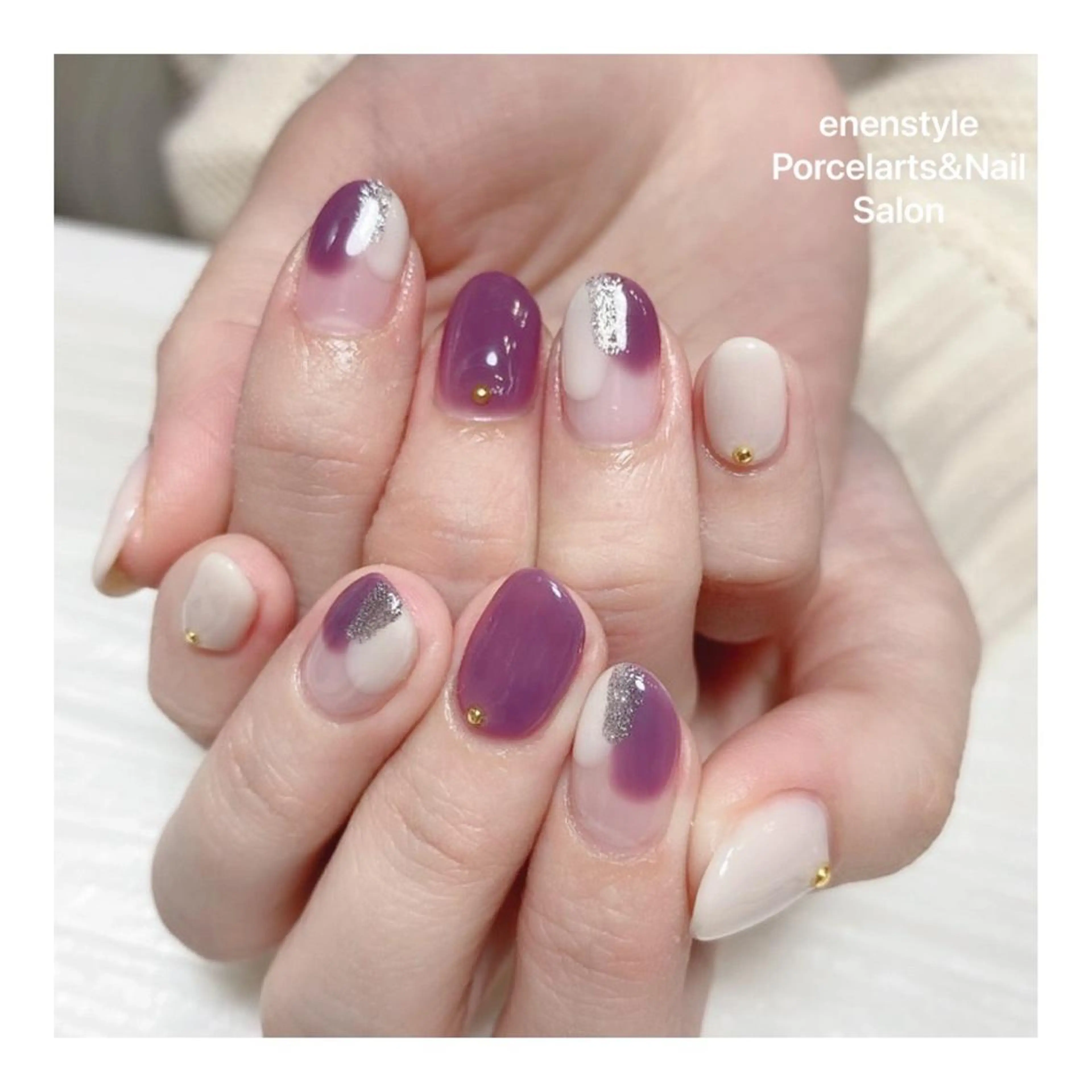 ミディアム ネイル ハンドネイル 👑enen style👑のネイルデザイン