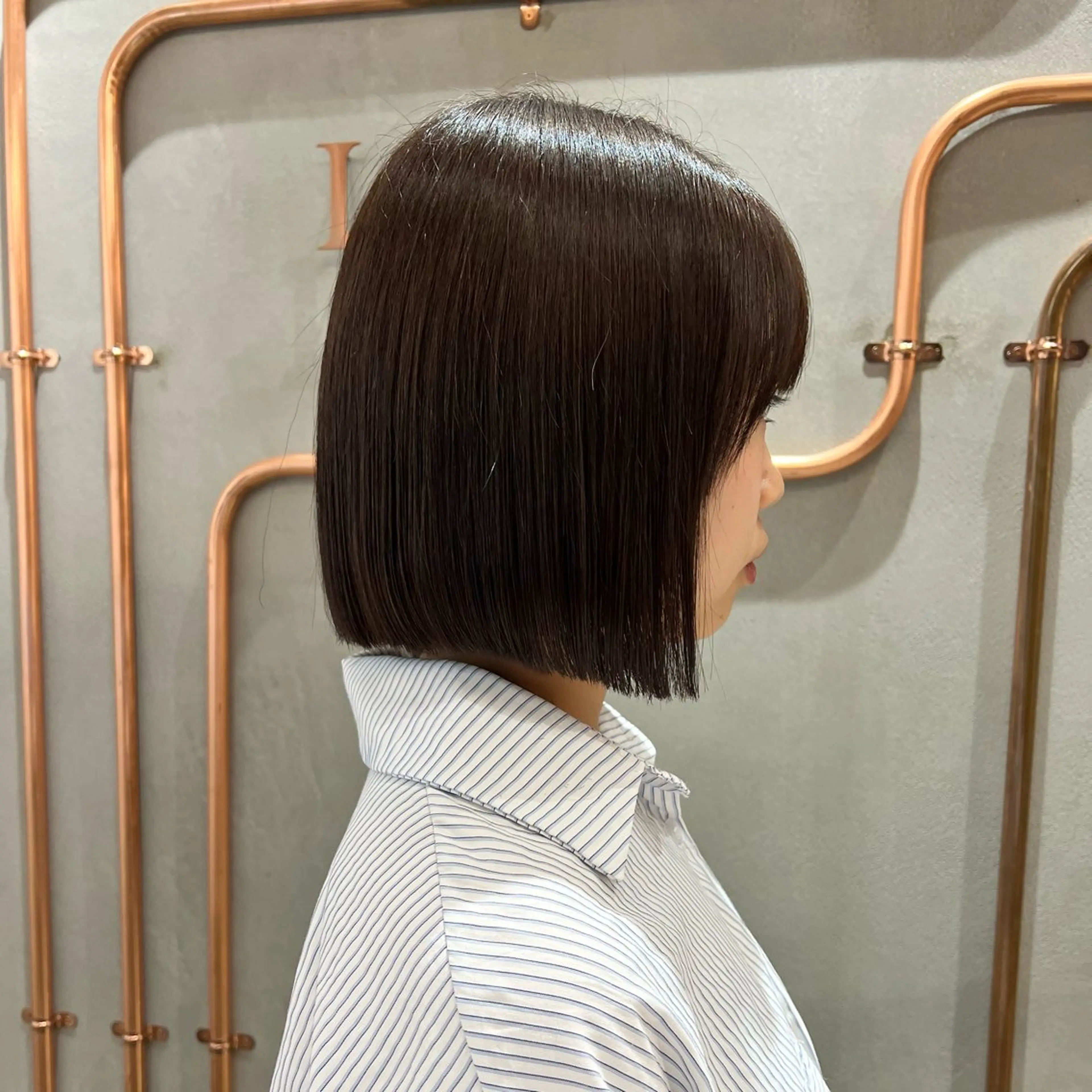 ショート カラー ボブ/巻ける縮毛矯正 /韓国レイヤーはなのヘアスタイル