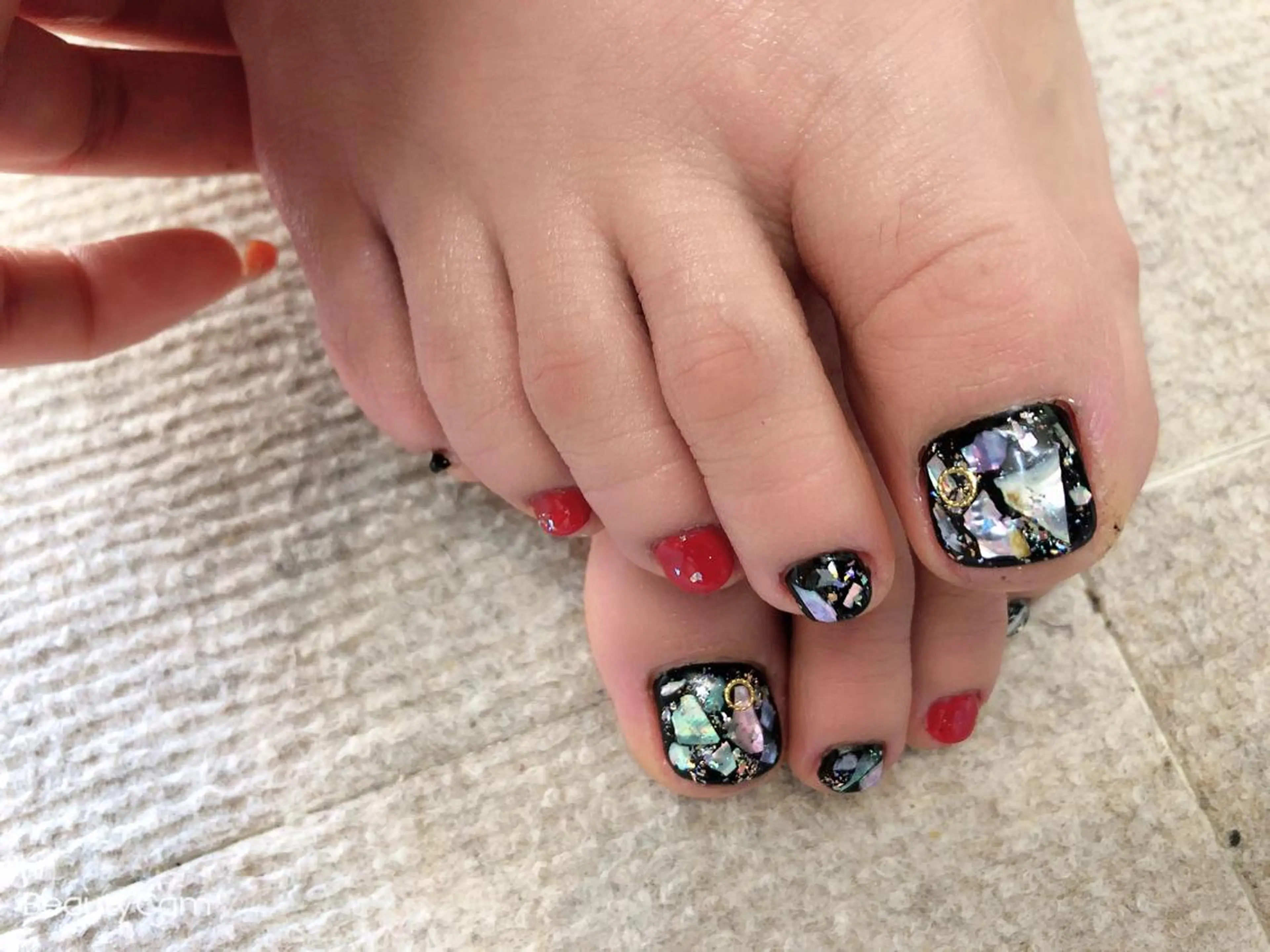 カラー ネイル フットネイル 森田(傅) 霞のネイルデザイン