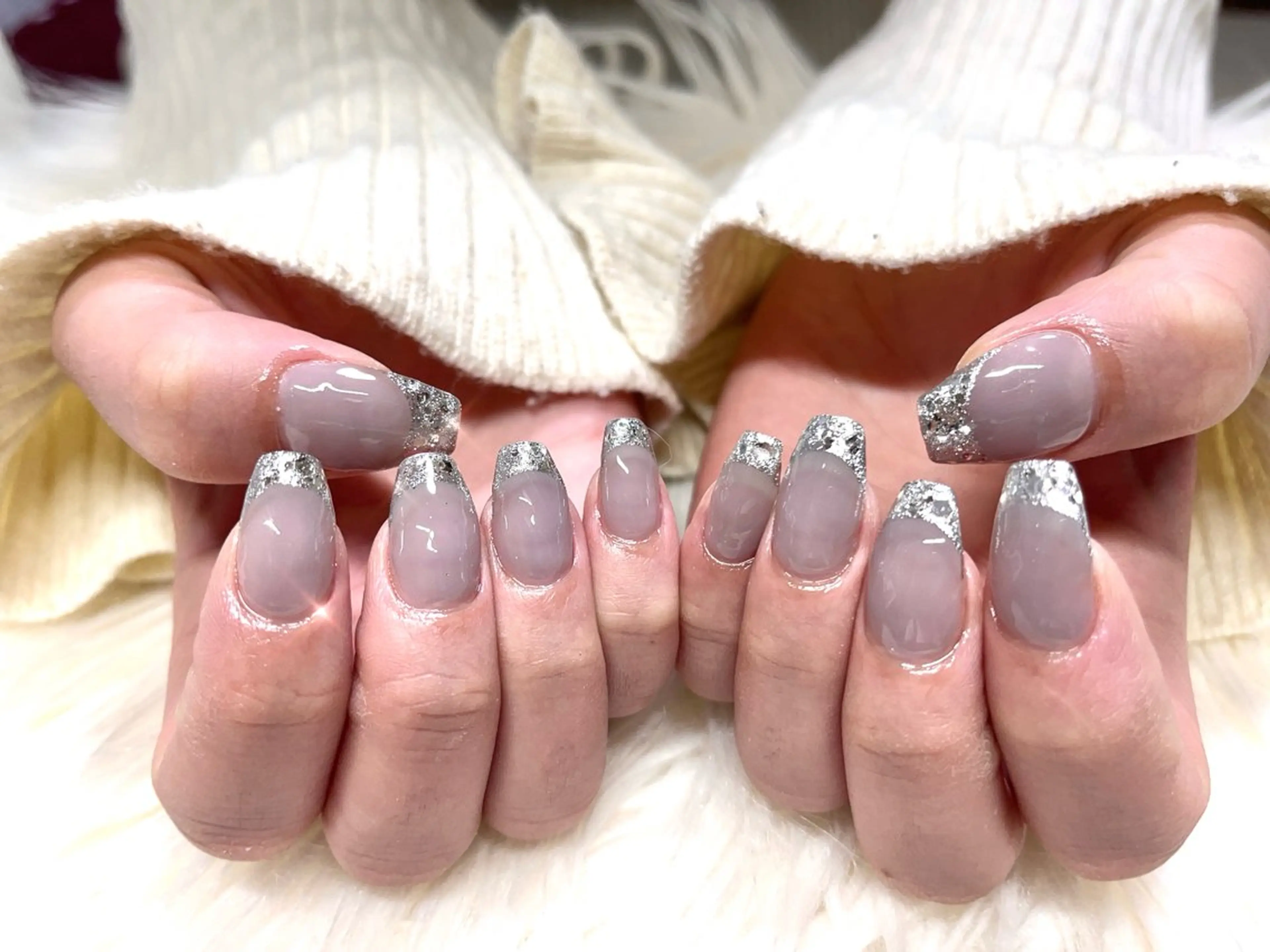 ネイル フレンチネイル ガラスフレンチ nail ameryのネイルデザイン
