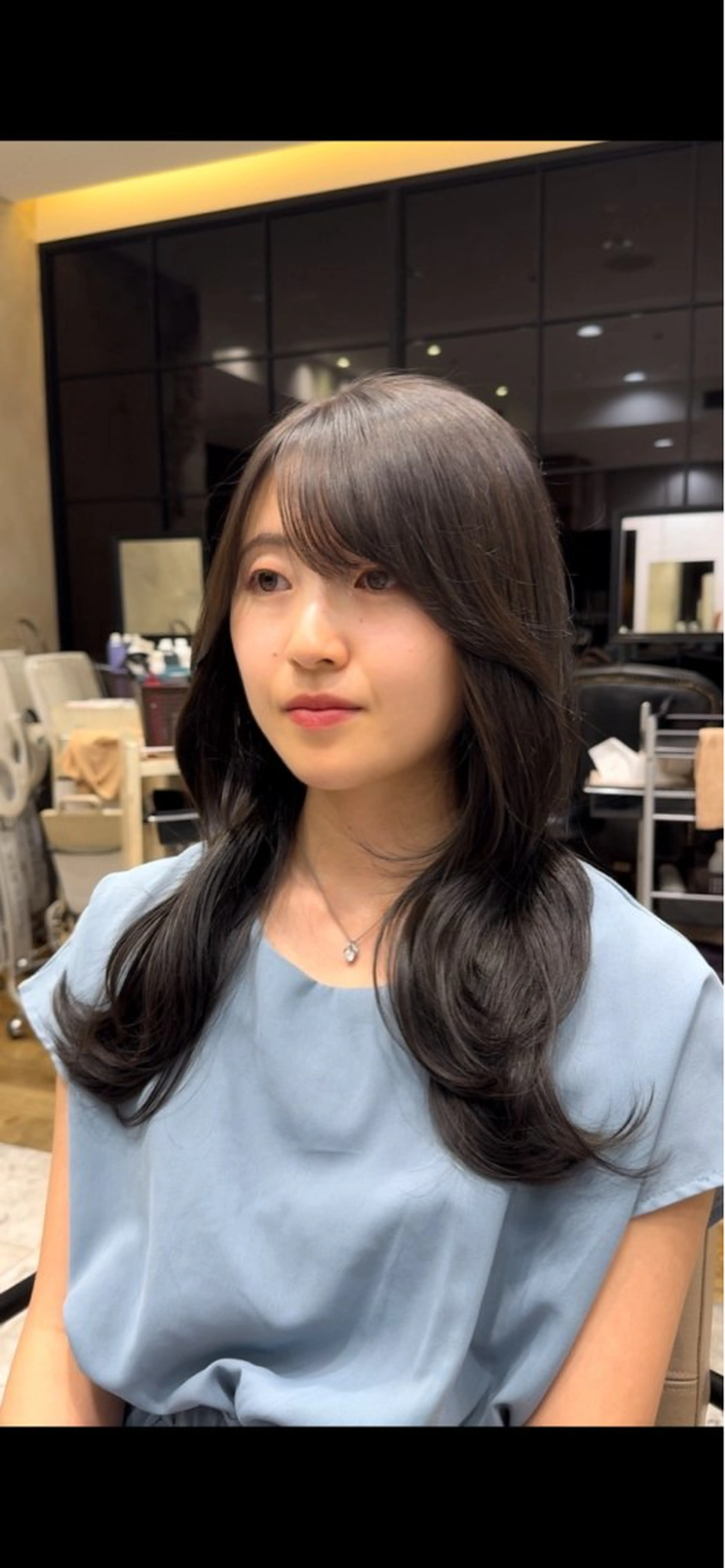 ロング カット 新宿/レイヤー 顔周りカット溝手優太のヘアスタイル