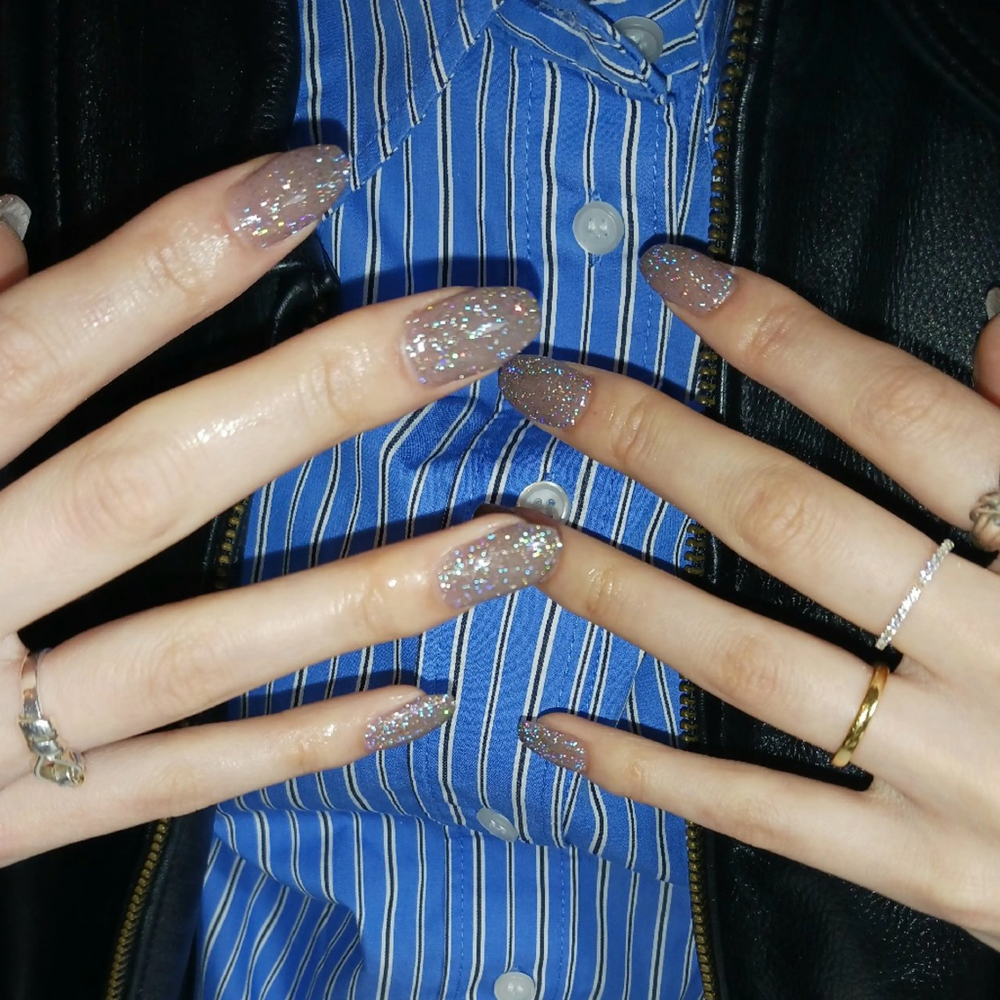 ネイル ブラウン フラッシュネイル キラキラネイル 持ち込み ワンカラーネイル ハンドネイル owlnail /持込みデザイン専門のネイルデザイン