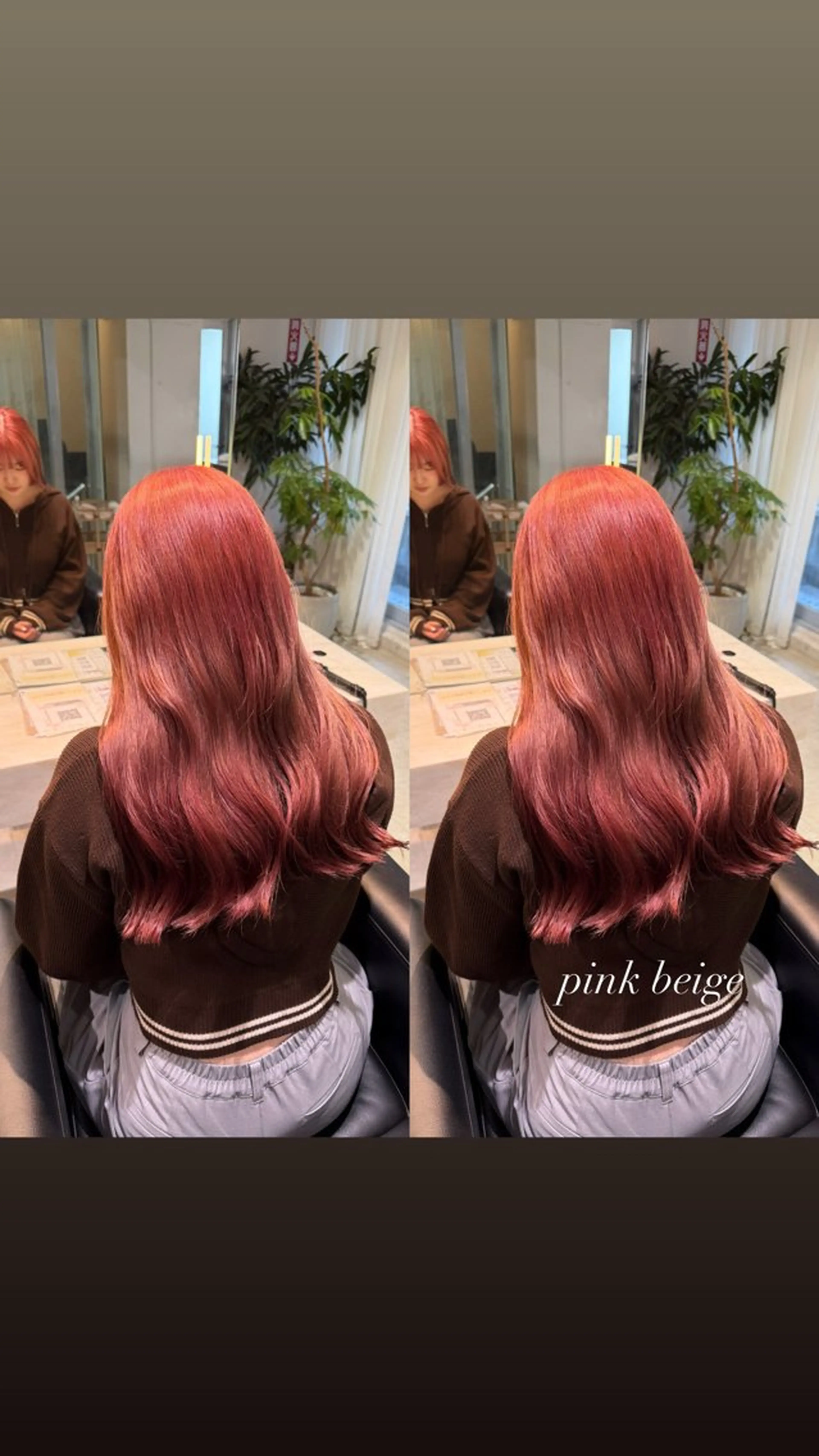 ロング カラー ベージュカラー ピンクカラー ピンクベージュ ヘアカラー 暖色カラー/ ストレート/くるみのヘアスタイル