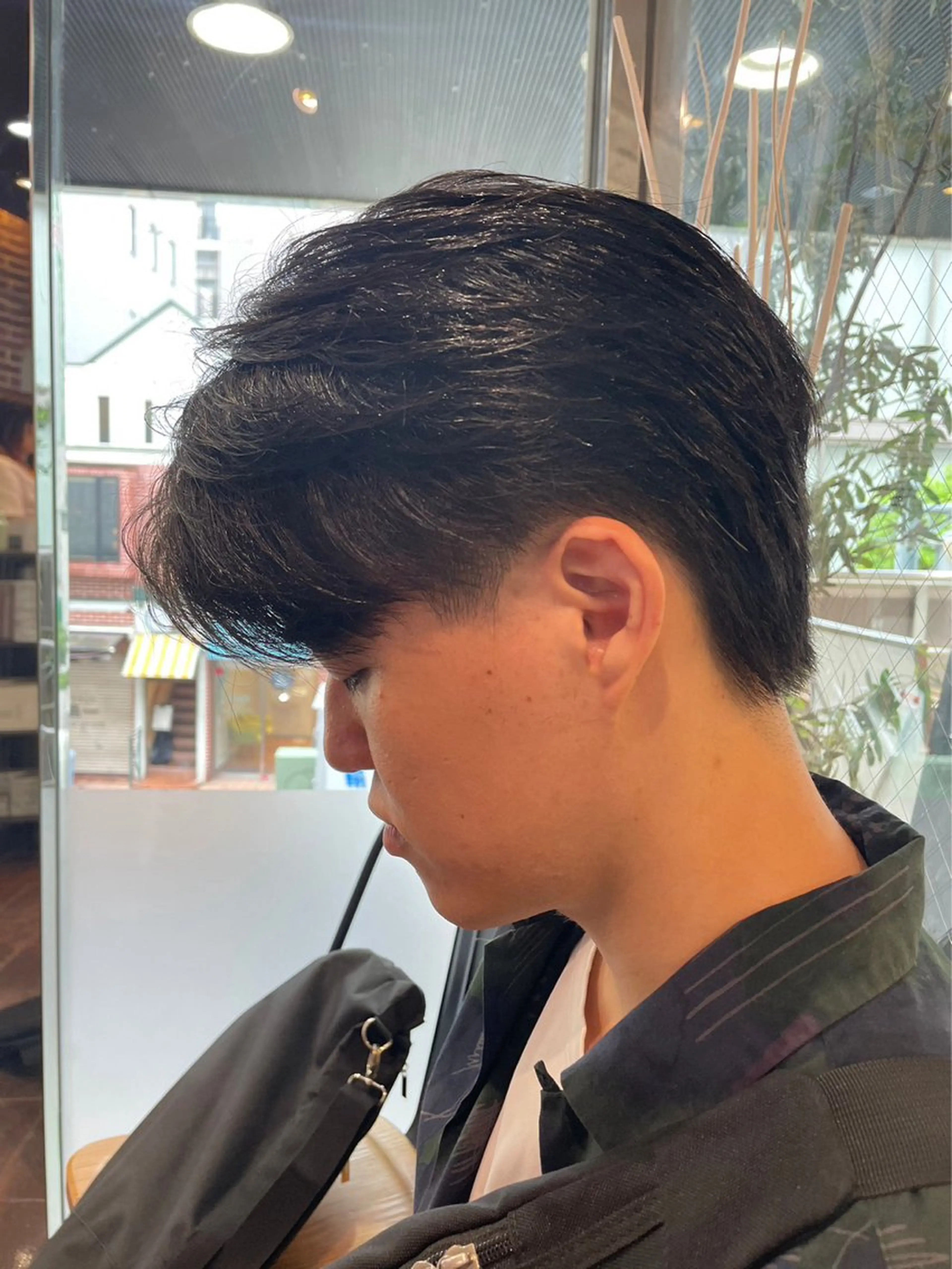 ショート メンズ センターパート ダウンパーマ カルマパーマ マッシュ メンズパーマ designcolo r/似合わせNOKAのヘアスタイル