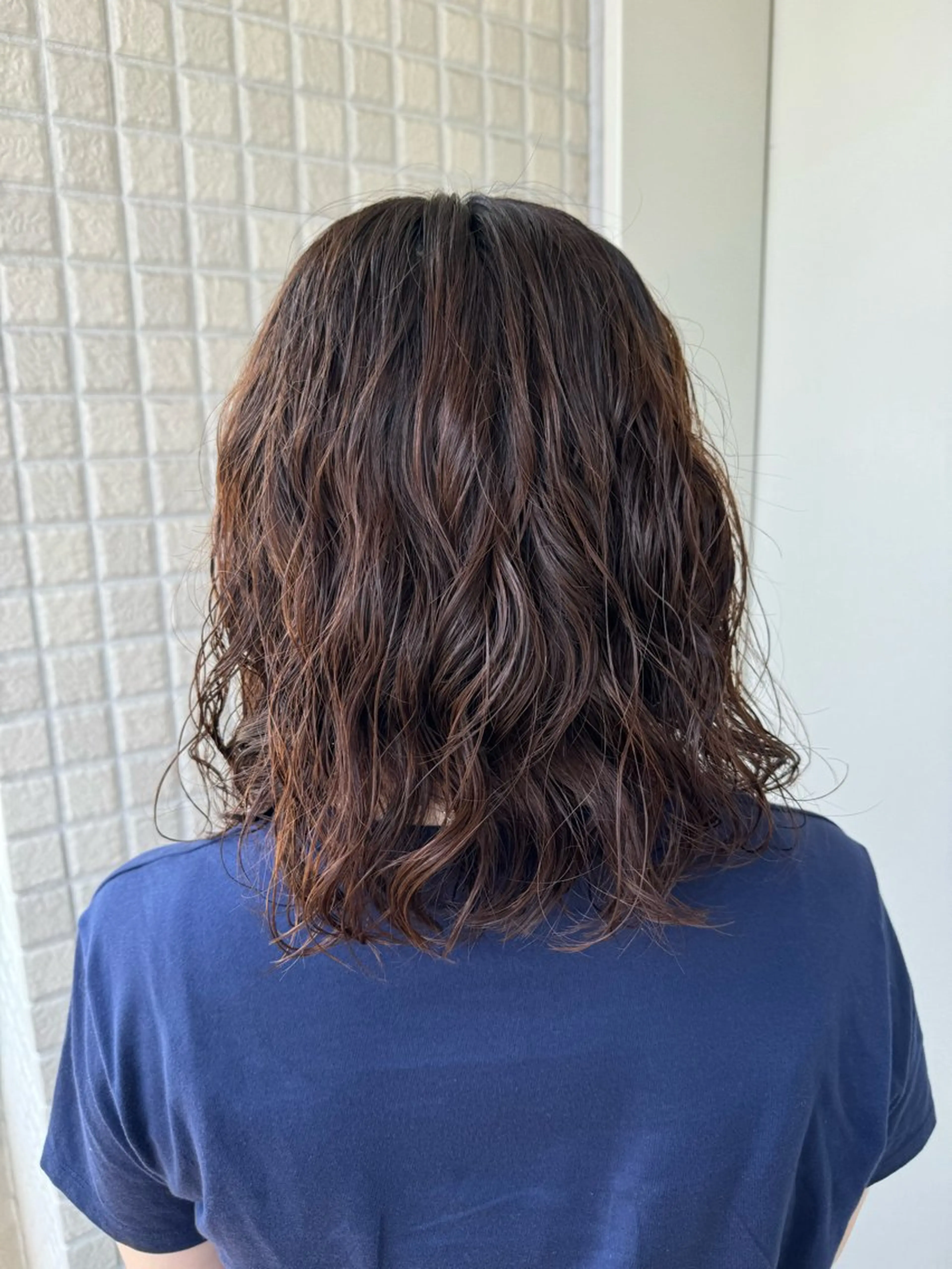 セミロング パーマ 縮毛矯正/エクステ ヘアアレンジ/ひふみのヘアスタイル