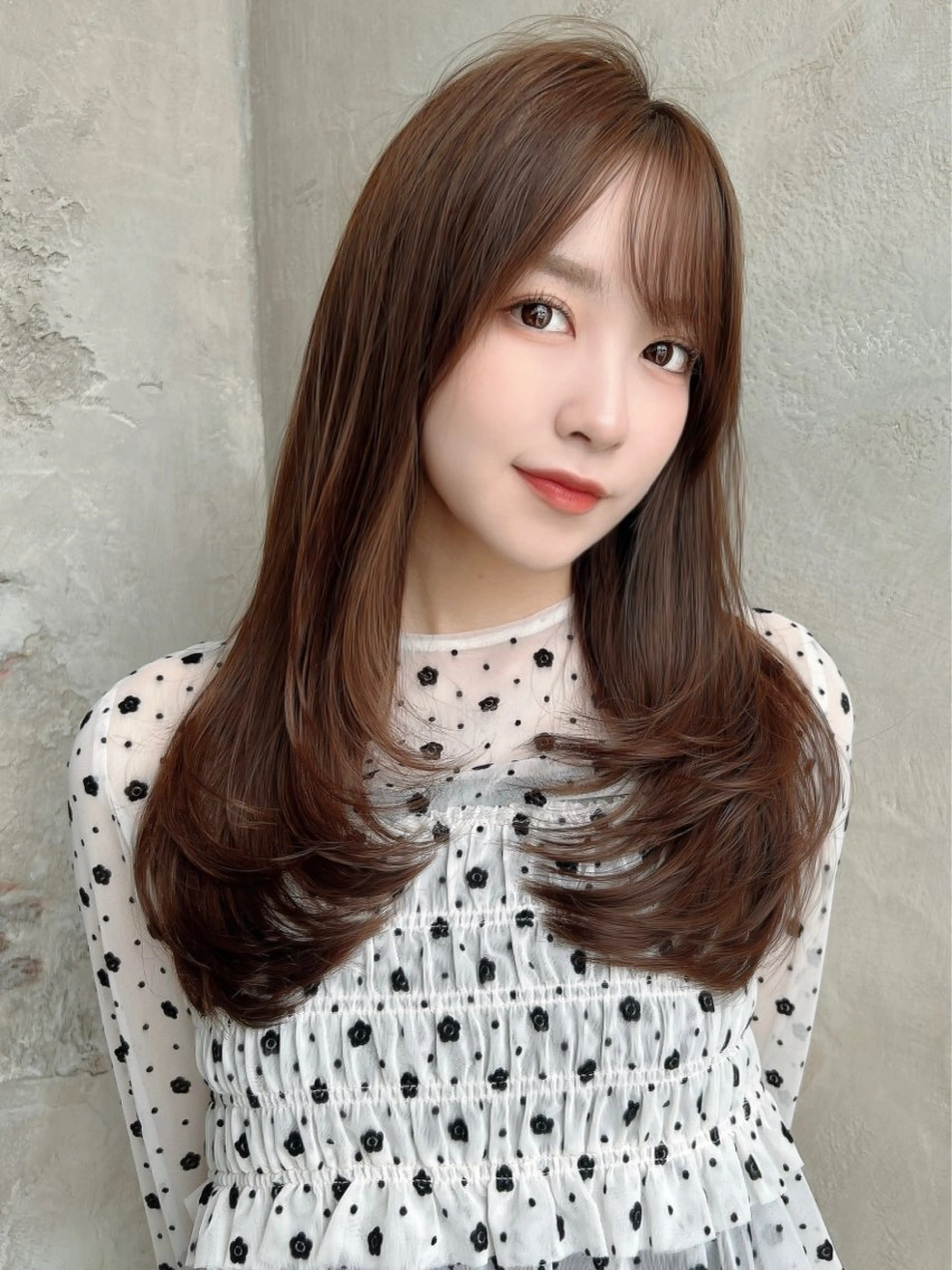 セミロング カラー パーマ カット ヘアカラー 縮毛矯正 トリートメント 新宿✨顔周りカット 韓国ヘア/坂本亜裟海のヘアスタイル