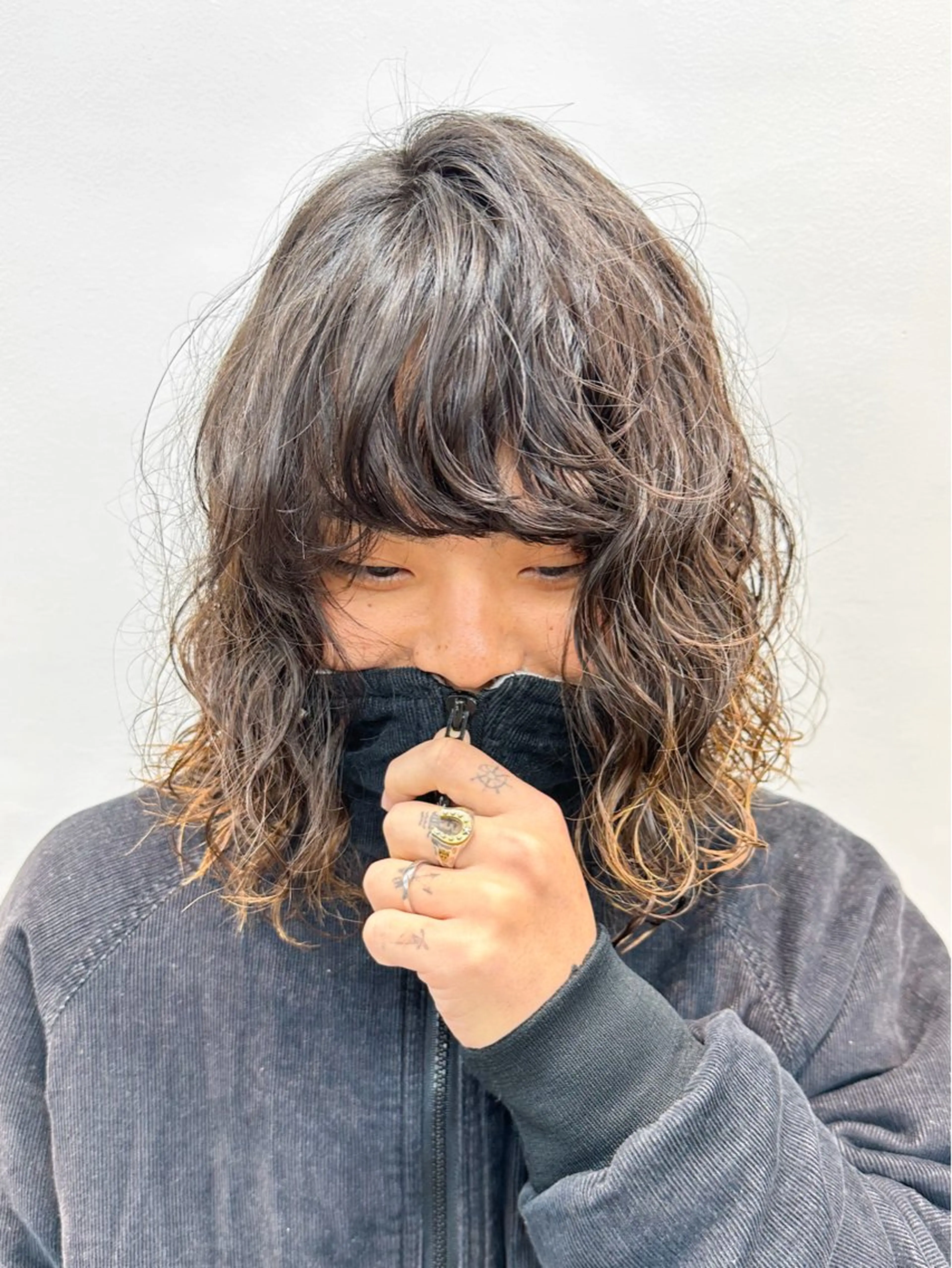 ミディアム パーマ メンズ カット パーマ メンズパーマ メンズ特化ryoのヘアスタイル