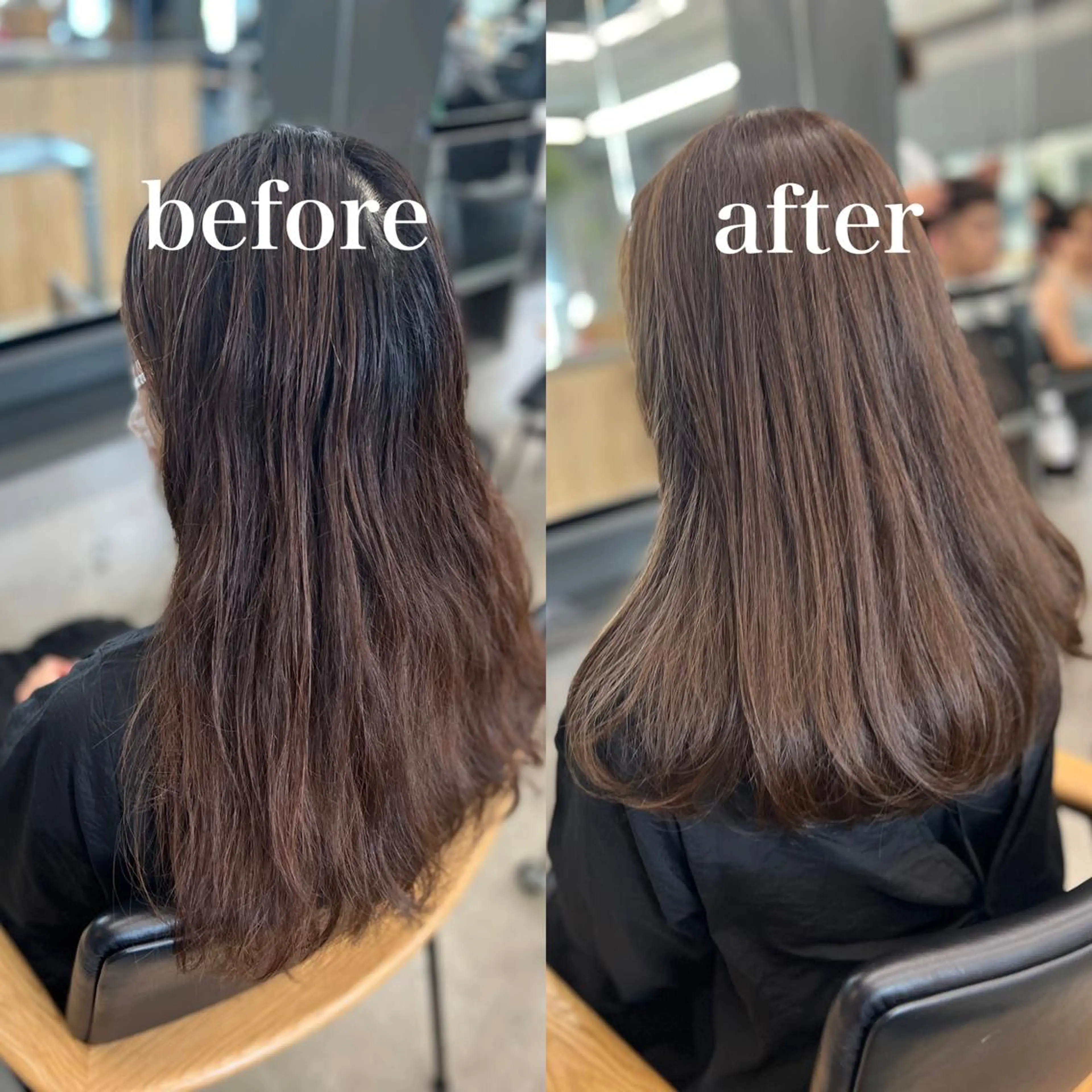 ロング カラー ベージュカラー ブリーチ ブリーチなしカラー オリーブベージュ オレンジ カット ヘアカラー トリートメント 誰より丁寧なカット/ 小林輝/レイヤーのヘアスタイル