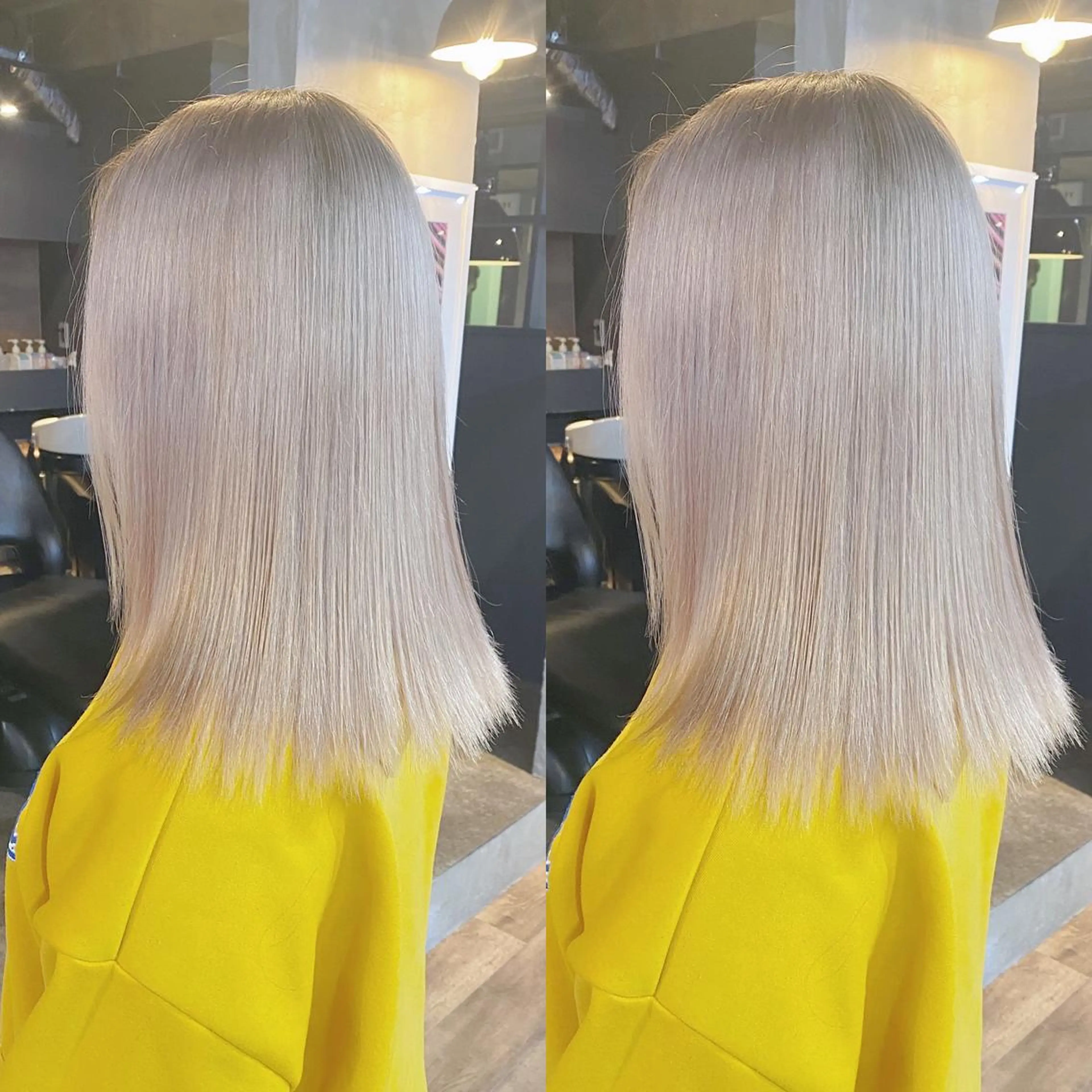 セミロング カラー ヘアカラー yoriダブルカラー 代表すがわらのヘアスタイル