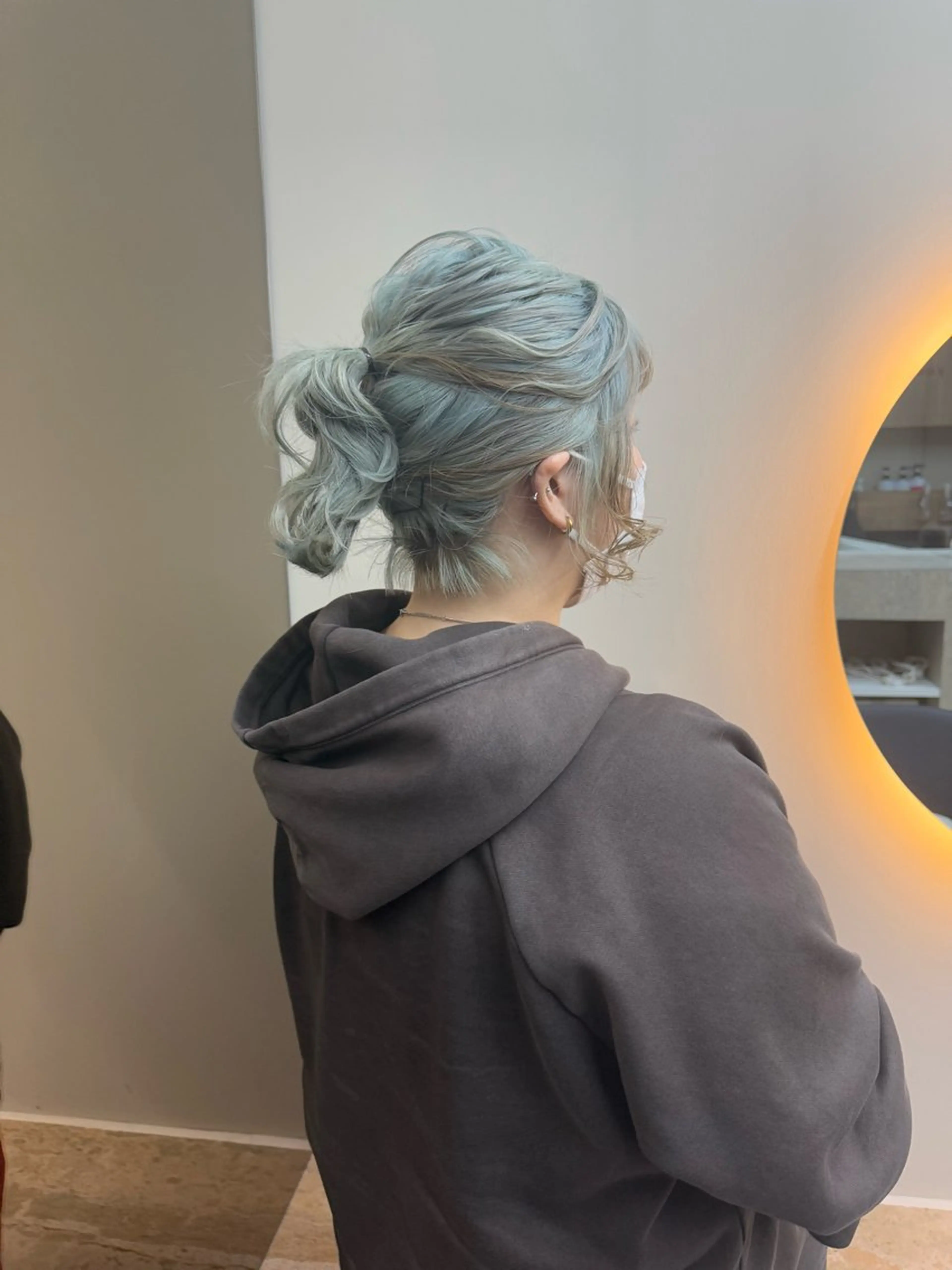 ショート ヘアアレンジ ボブ ヘアセット funo. ／透明感カラーのヘアスタイル