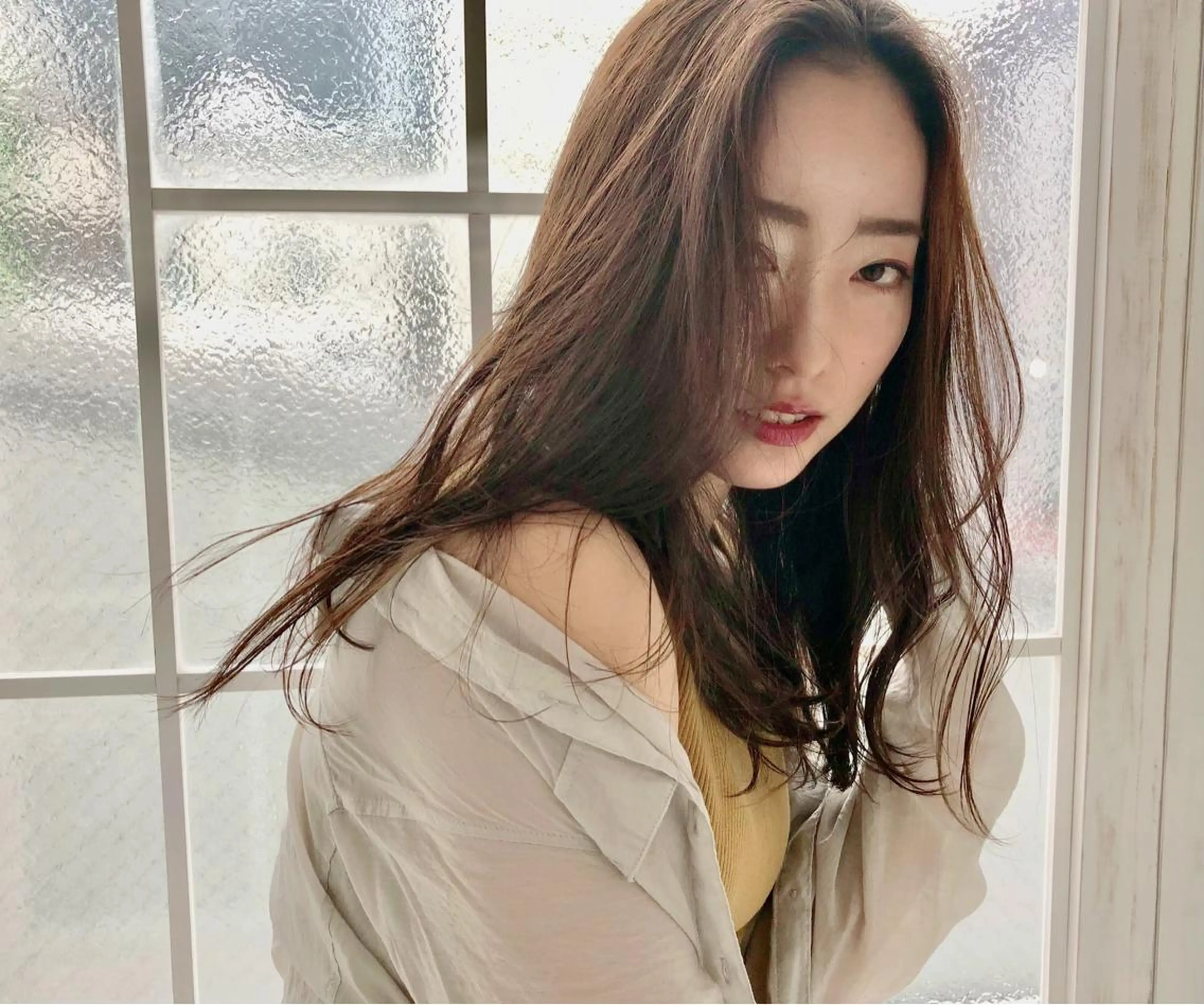 ロング かきあげバング 🌼こやま かおり🌼のヘアスタイル