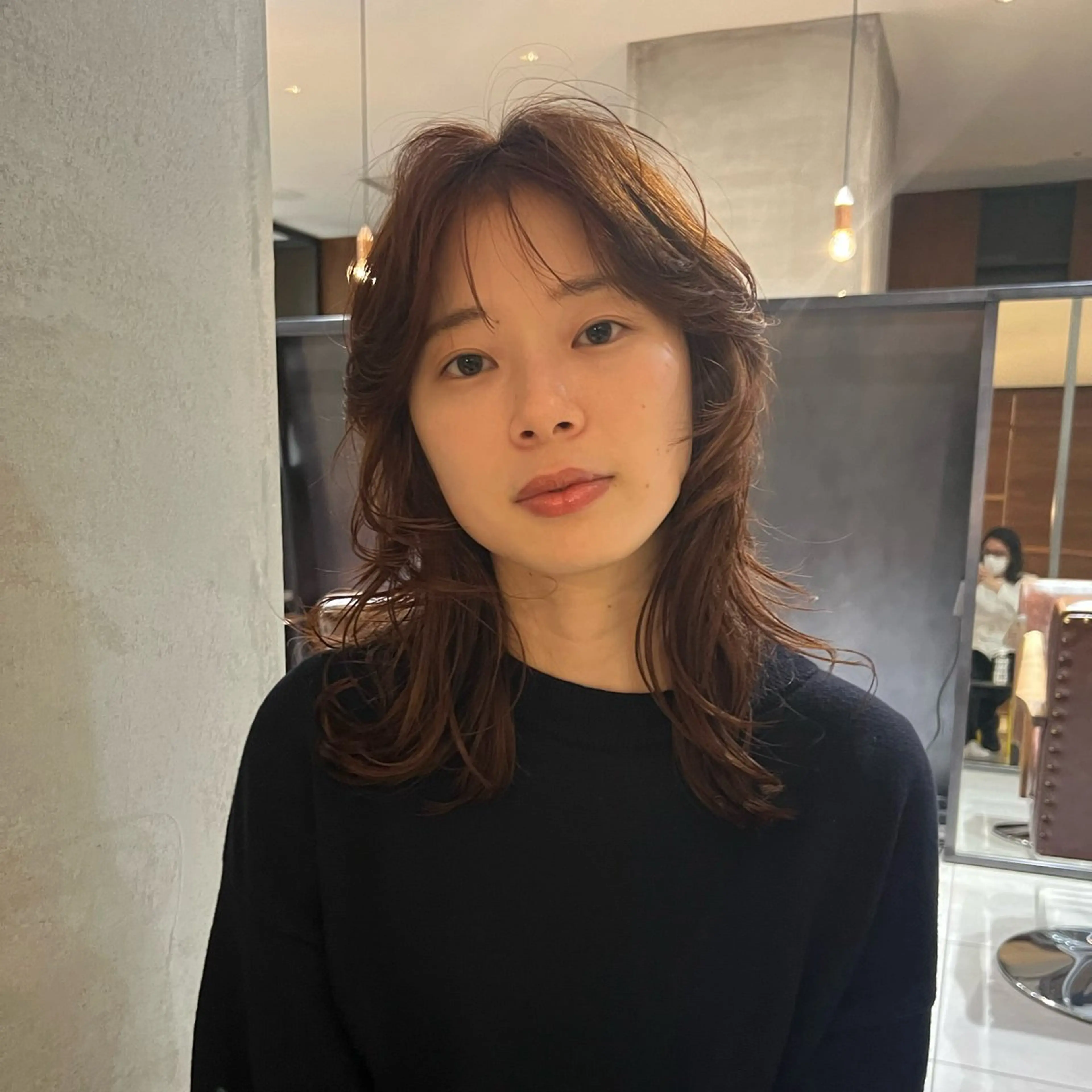 ミディアム カラー レイヤーカット カット ヘアカラー トリートメント 池田 充のヘアスタイル